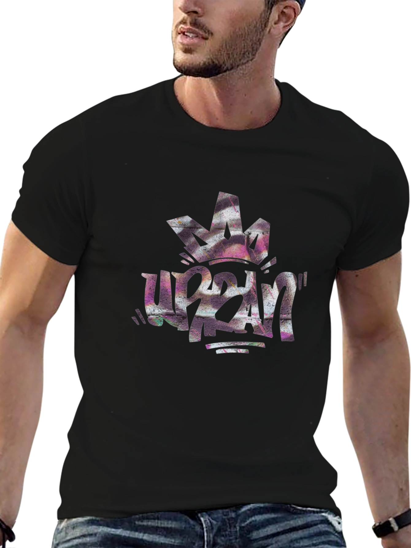 Black Urban Crown Graphic Black Tee view 6