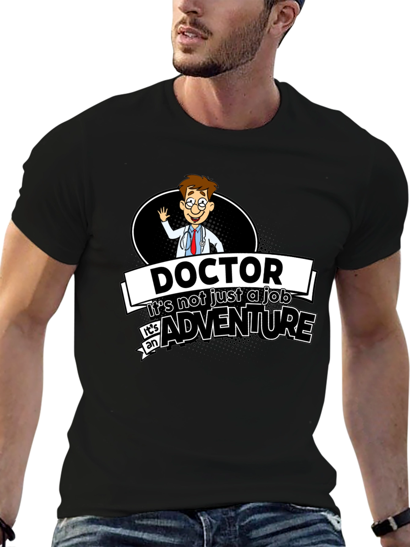 Black Doctor Adventure Black T-Shirt view 6