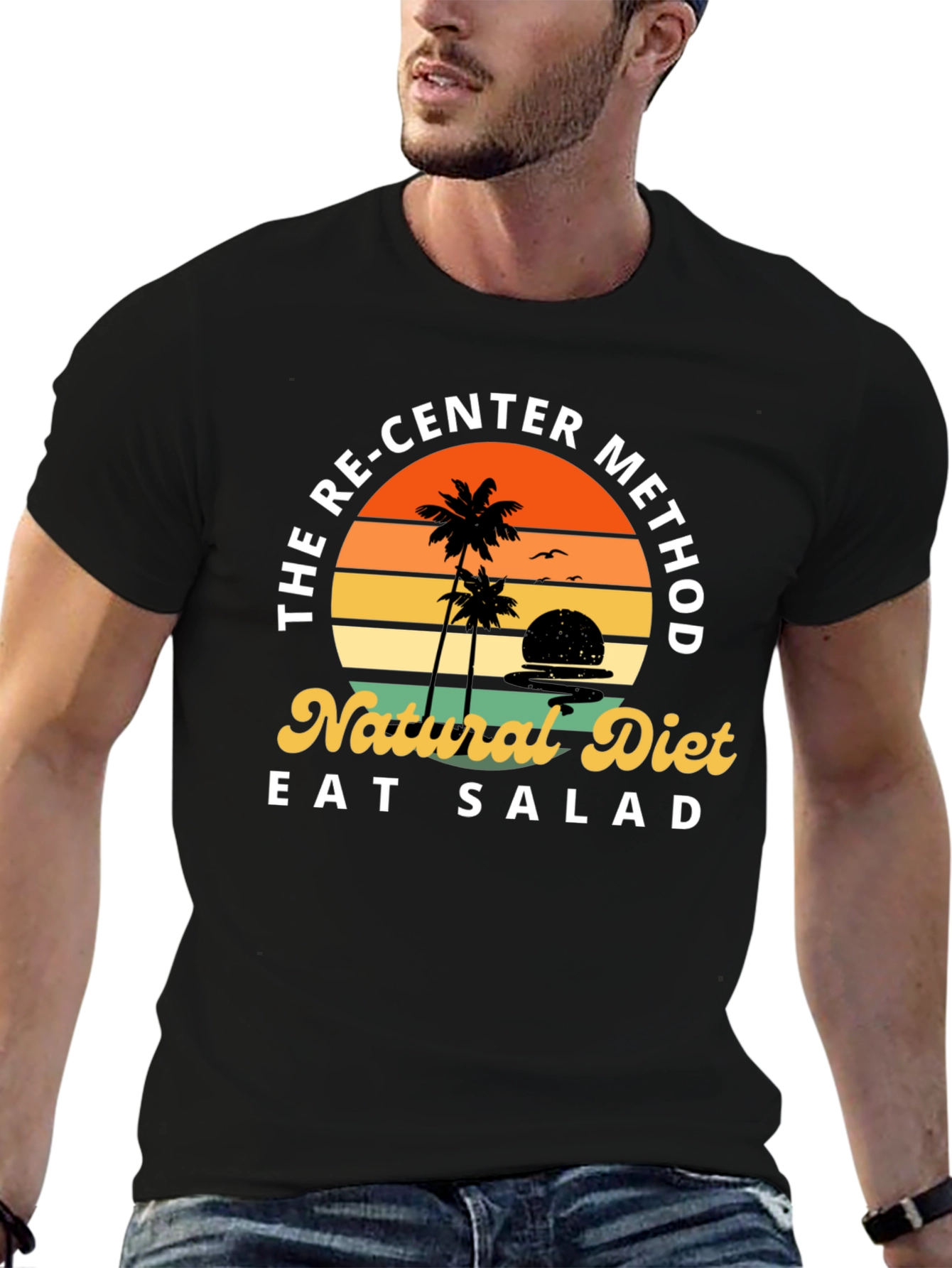 Black Re-Center Method Natural Diet T-Shirt view 6