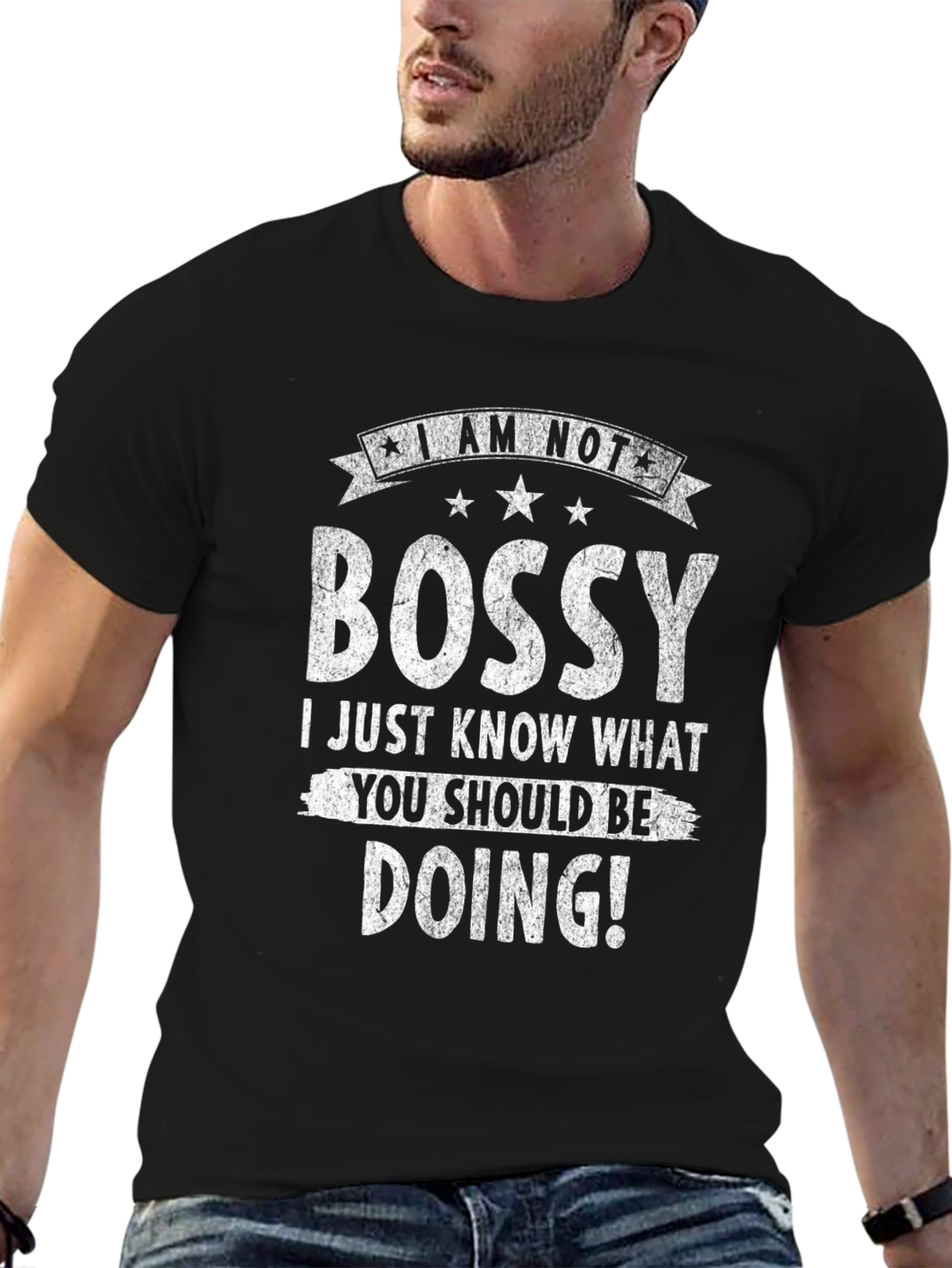 Black I AM NOT Bossy T-Shirt Funny Sarcastic Novelty Tee view 6