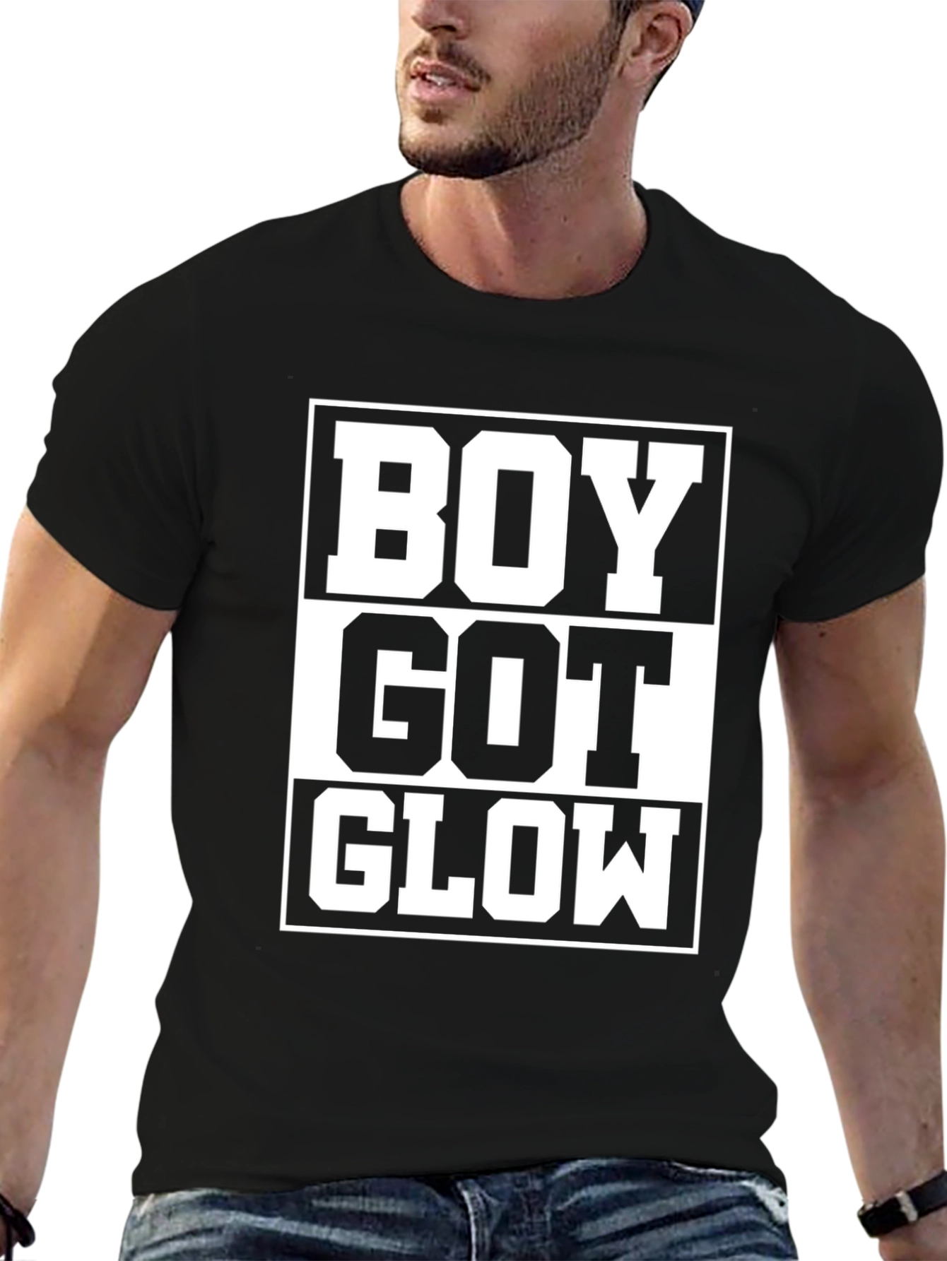 Black Boy Got Glow Graphic T-Shirt - Trendy Streetwear Tee view 6