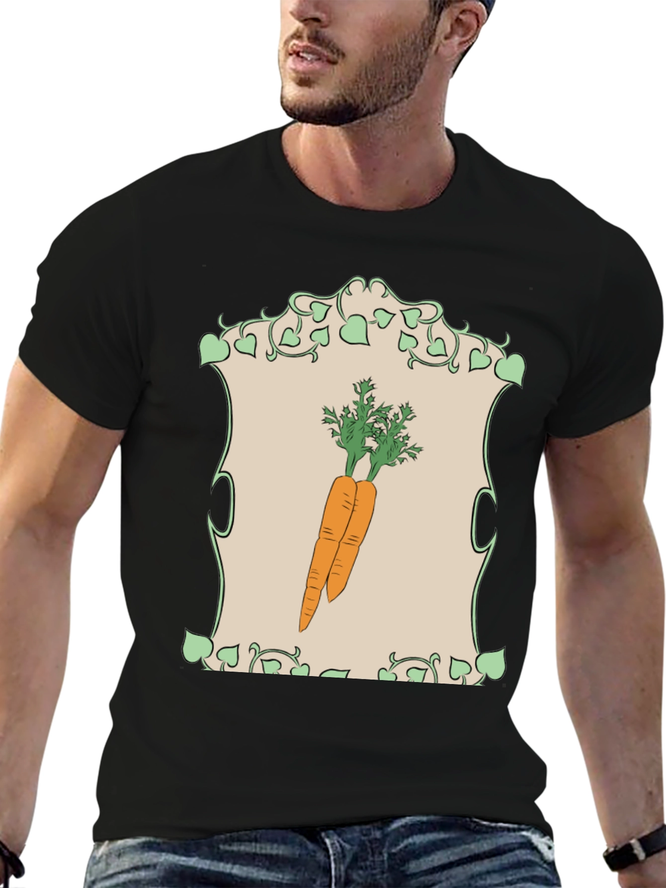 Black Carrot Graphic T-Shirt - Vegetable Lover Apparel view 6