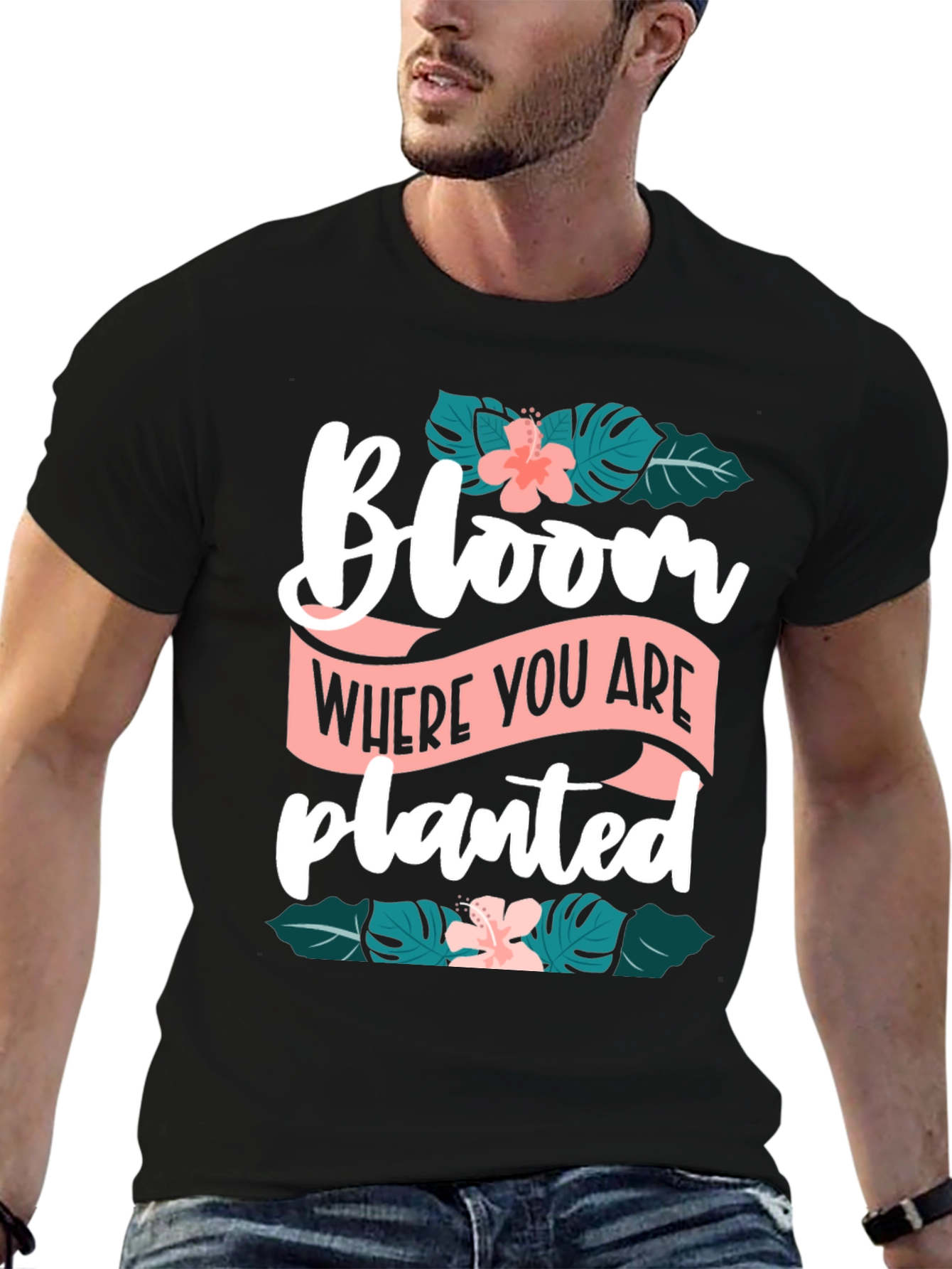 Black Bloom Where You Are Planted Graphic Tee view 6