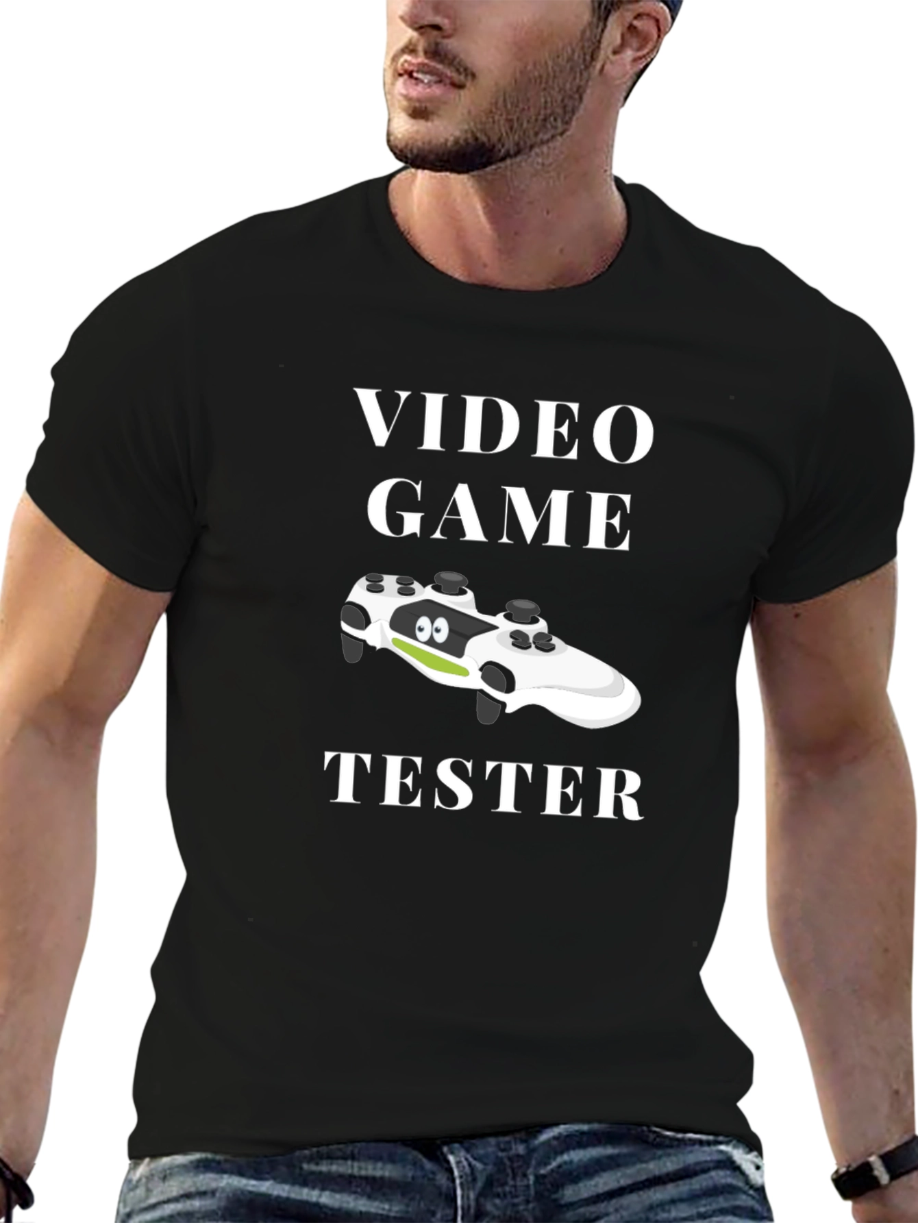 Black Video Game Tester Funny Gamer T-Shirt view 6