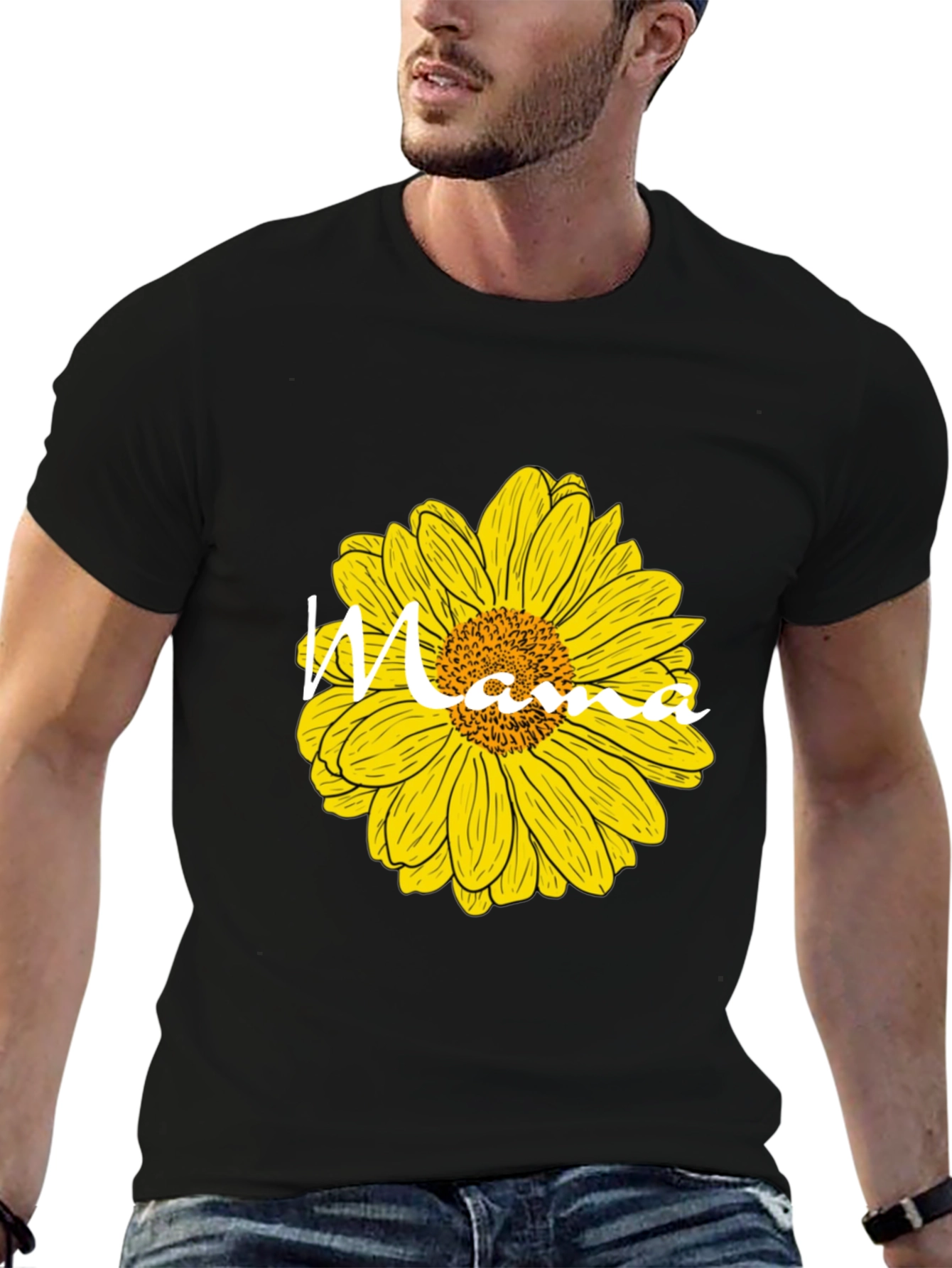 Black Mama Sunflower Graphic Tee - Black view 6