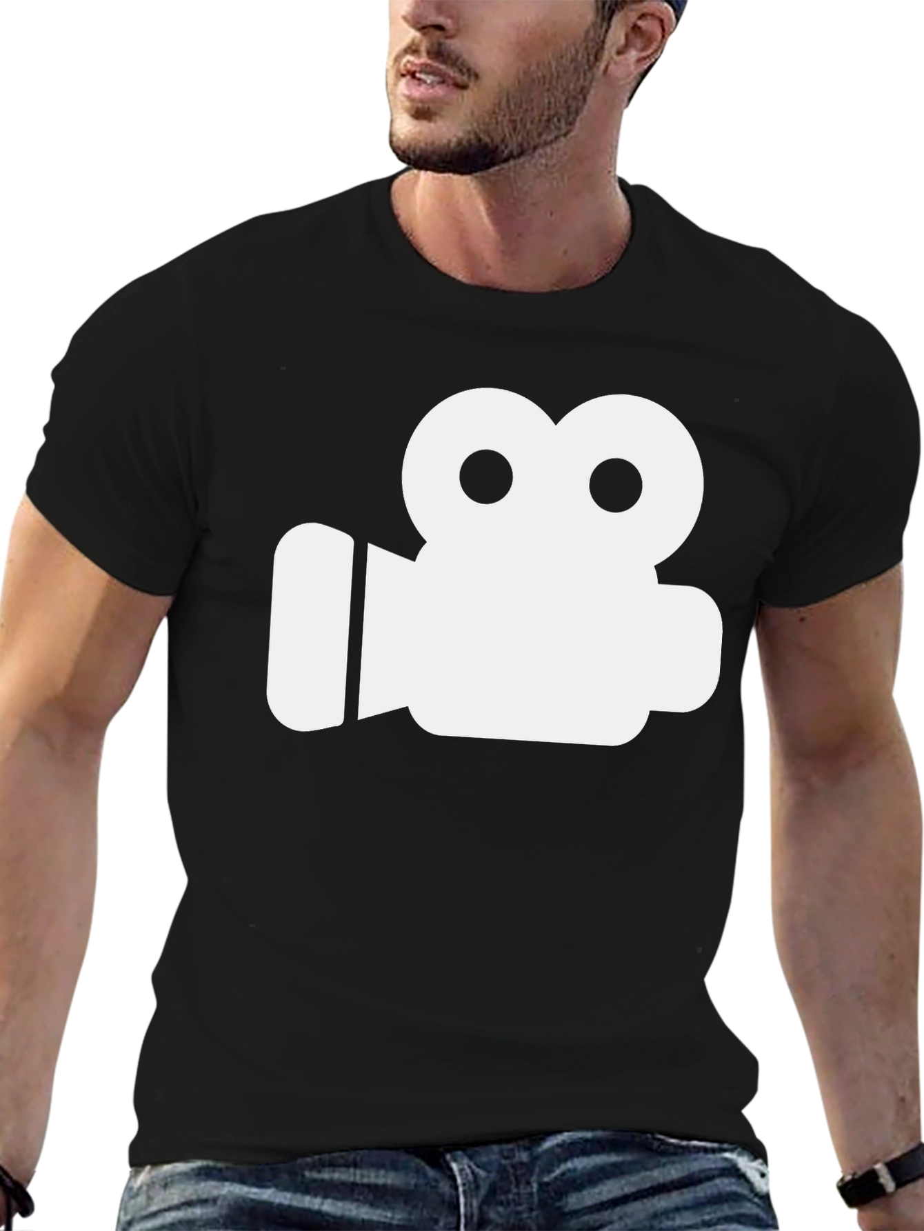 Black Retro Camera Graphic Tee - Classic Film Style! view 6