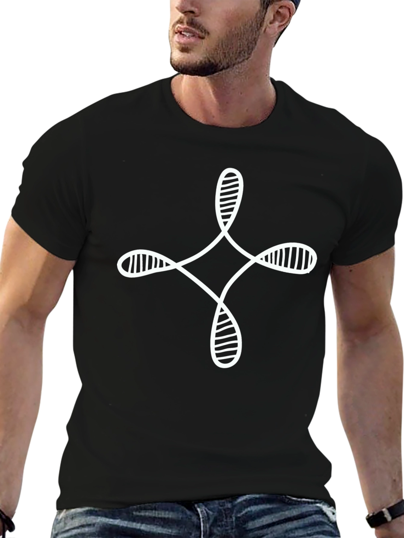 Black Modern Symbol T-Shirt view 6