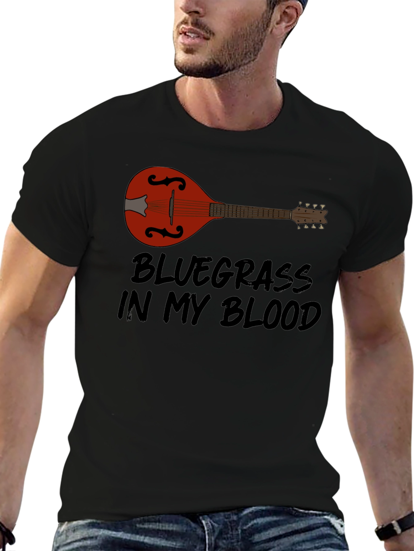 Black Bluegrass in My Blood T-Shirt - Music Lover Tee view 6