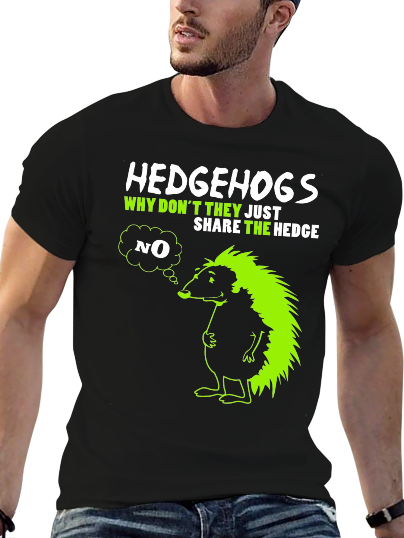 Black Hedgehog Graphic T-Shirt - Why Don't They Share? view 6