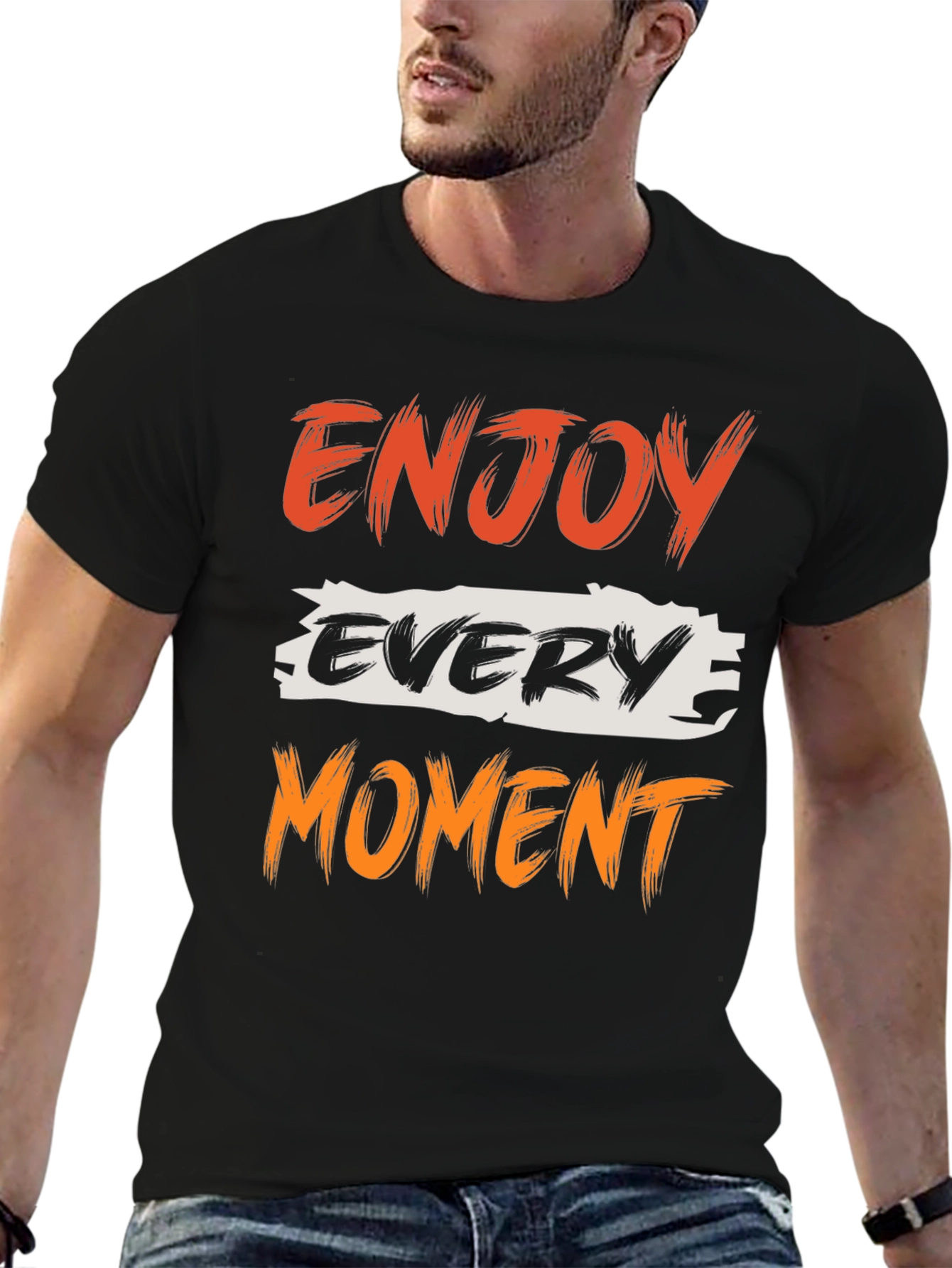 Black Enjoy Every Moment Graphic Tee - Black view 6
