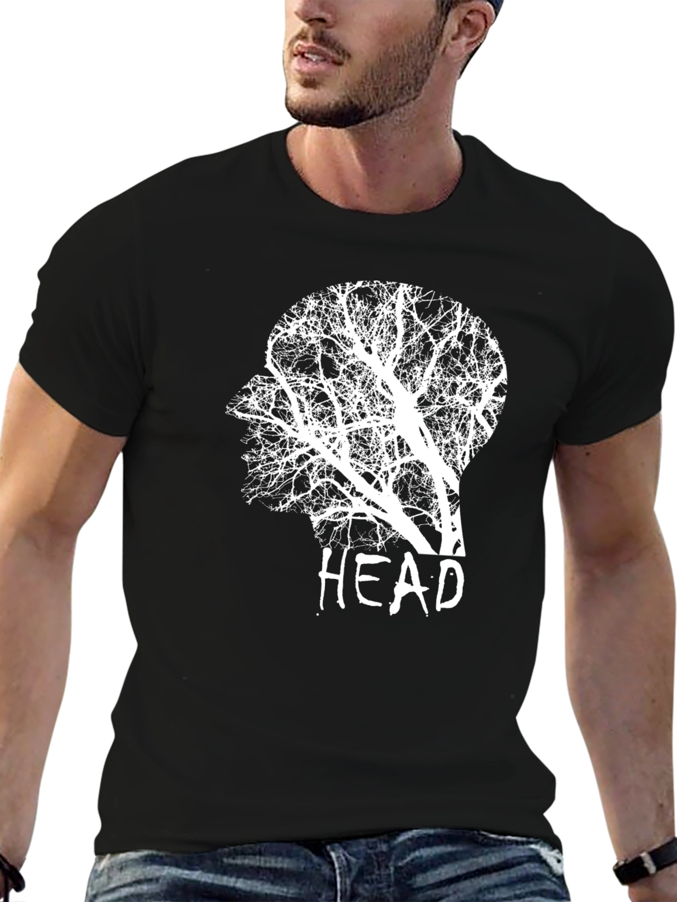 Black Tree Head Graphic Tee - Artistic Menswear view 6