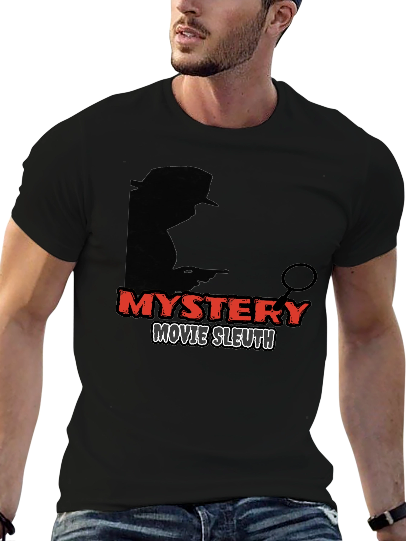 Black Mystery Movie Sleuth Graphic Tee view 6