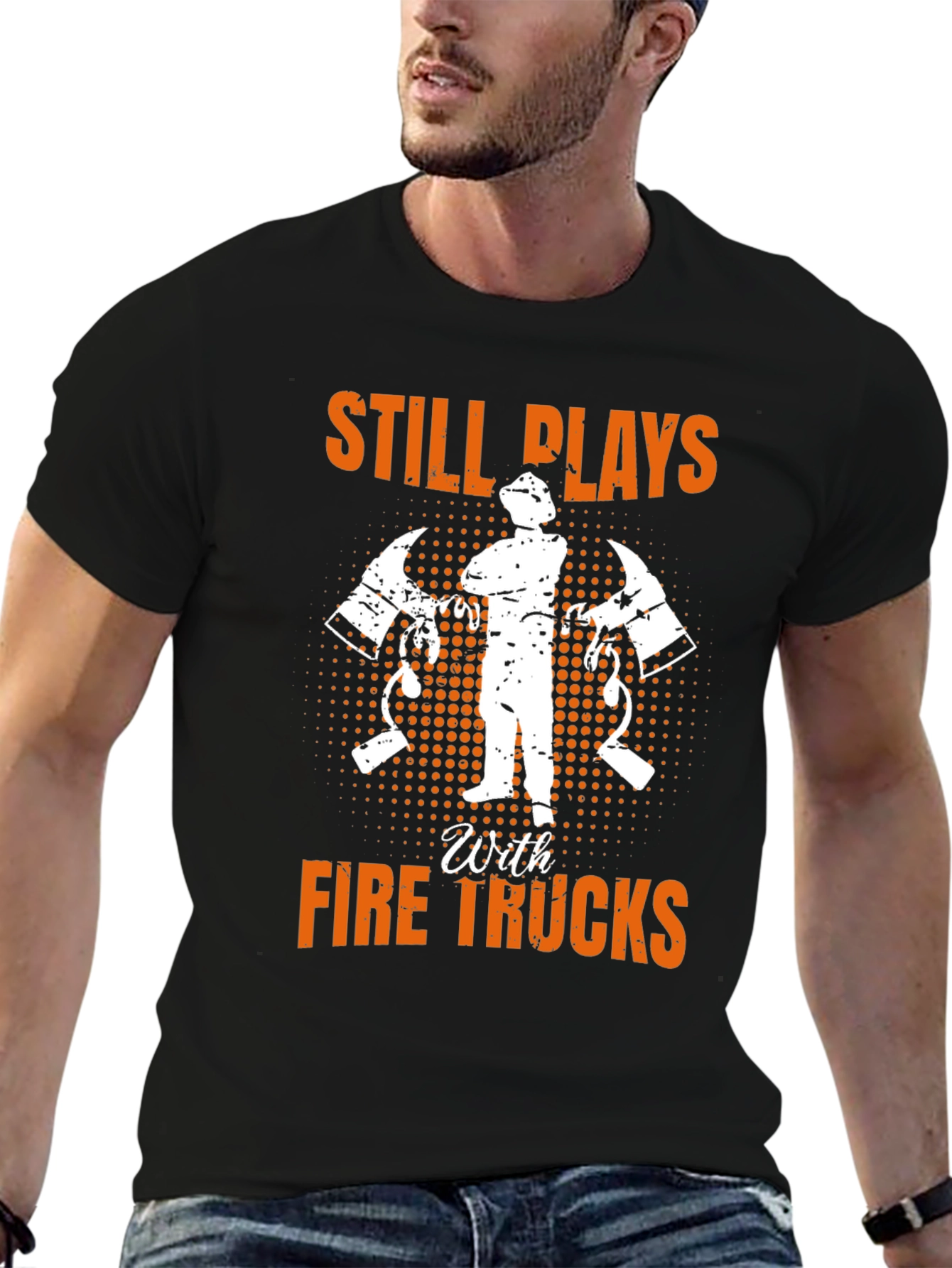 Black Firefighter Still Plays T-Shirt view 6