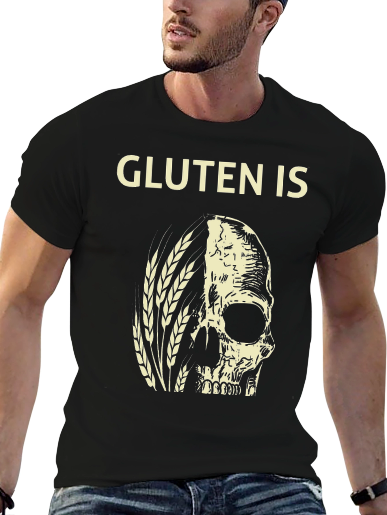 Black Gluten Is Death T-Shirt view 6