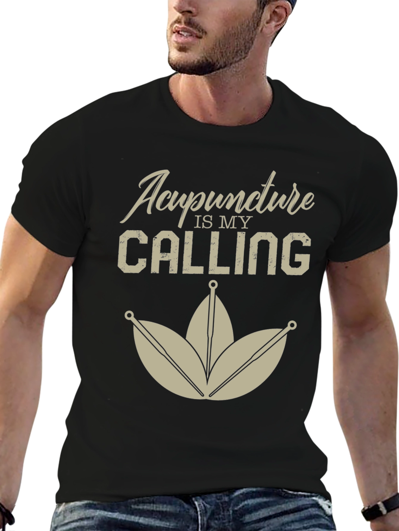 Black Acupuncture is My Calling Black T-Shirt view 6