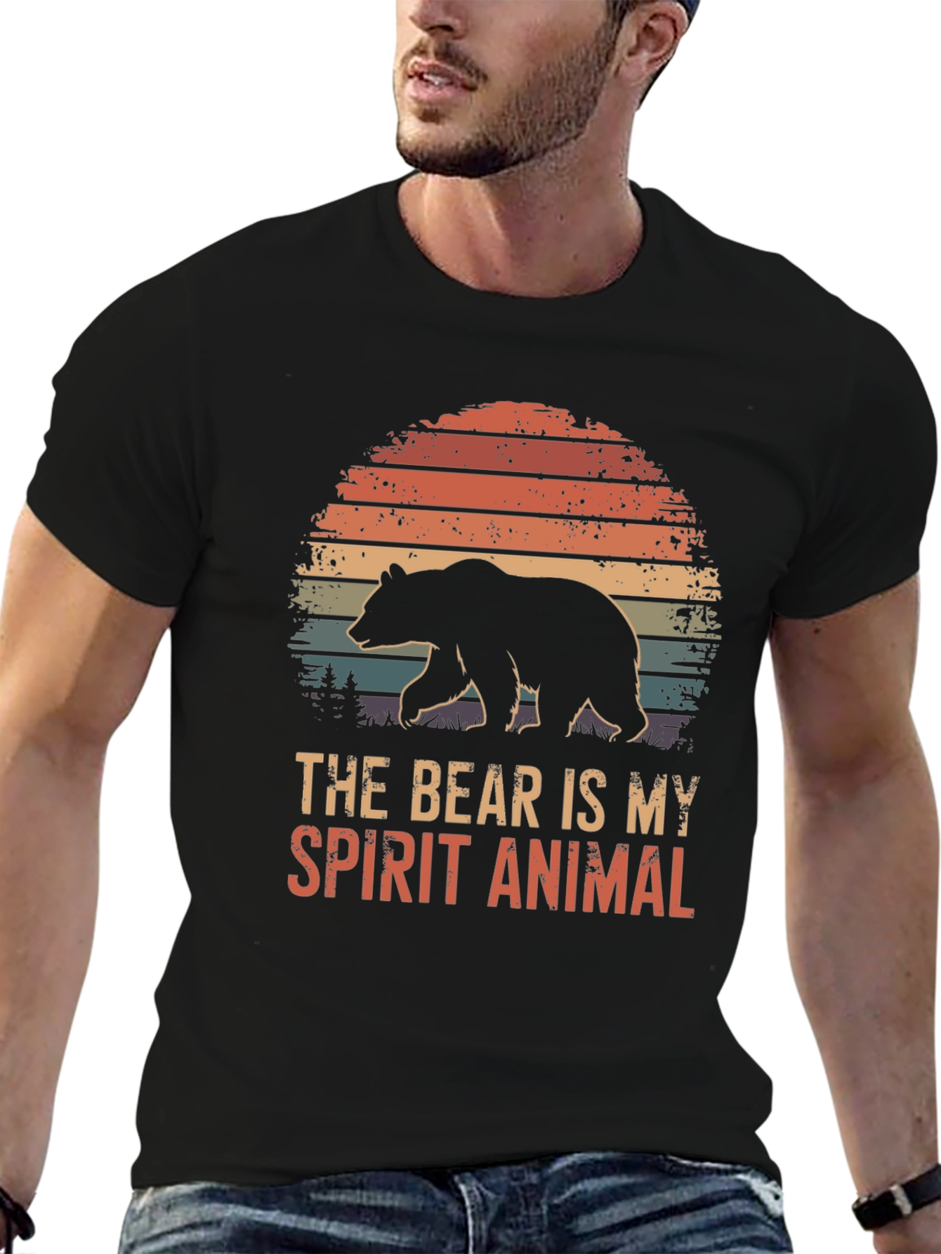 Black Bear Spirit Animal T-Shirt - Nature Inspired Graphic Tee view 6