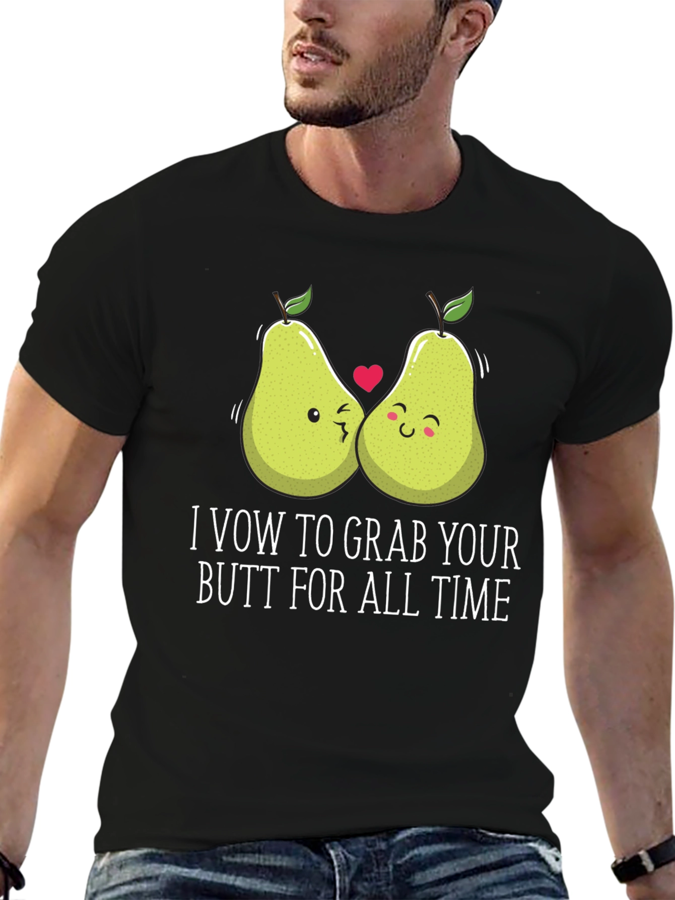 Black Pear-fect Match T-Shirt: I Vow To Grab Your Butt view 6