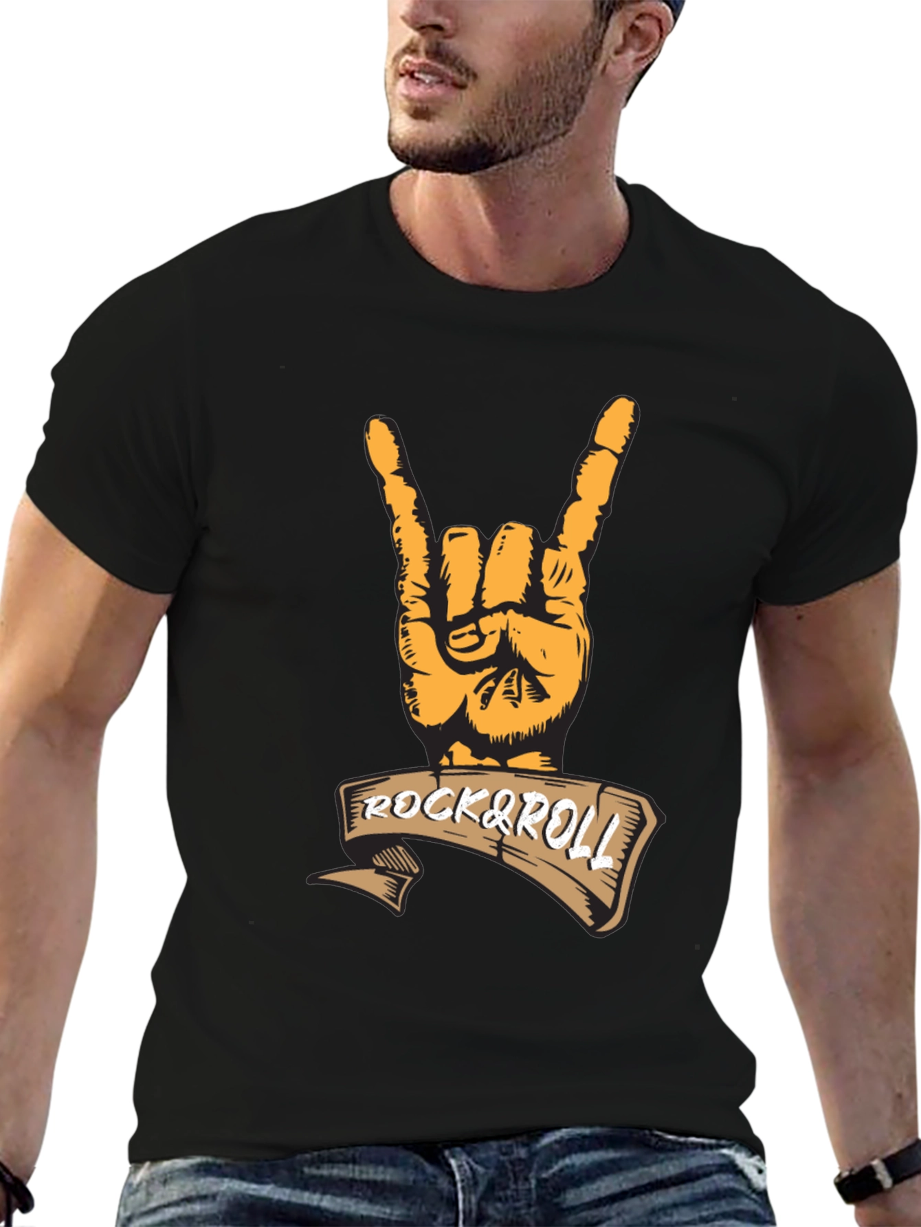 Black Rock & Roll Graphic T-Shirt - Black view 6
