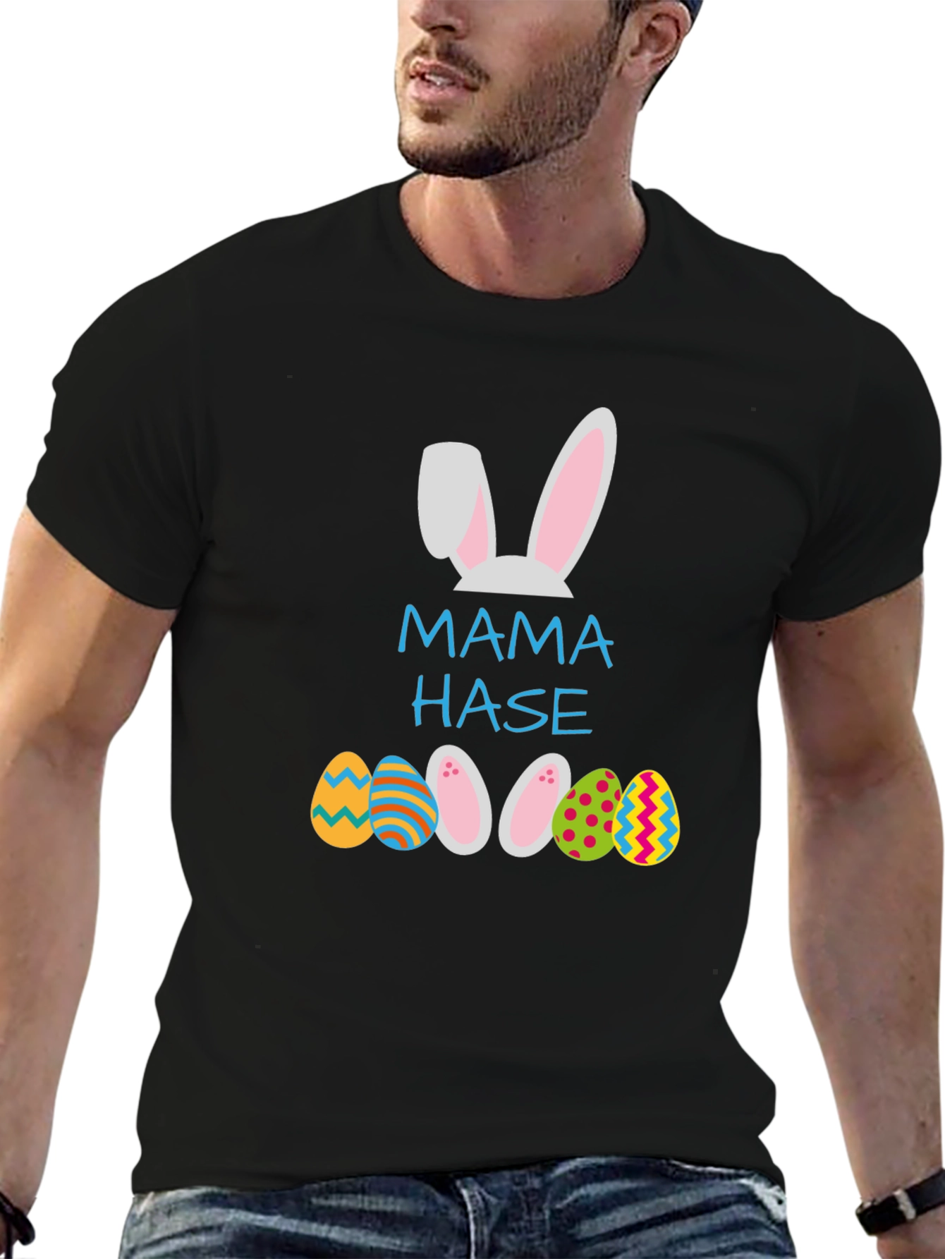 Black Mama Hase Easter Bunny Egg T-Shirt view 6