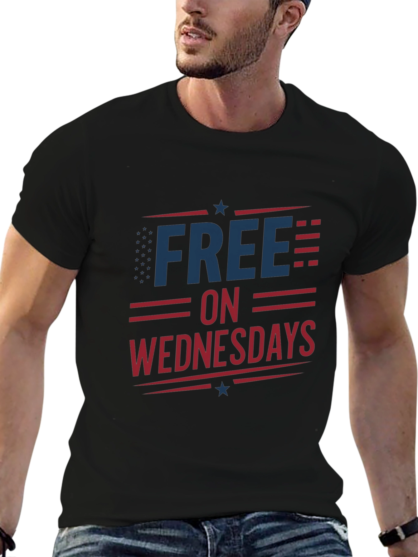 Black Free on Wednesdays T-Shirt view 6