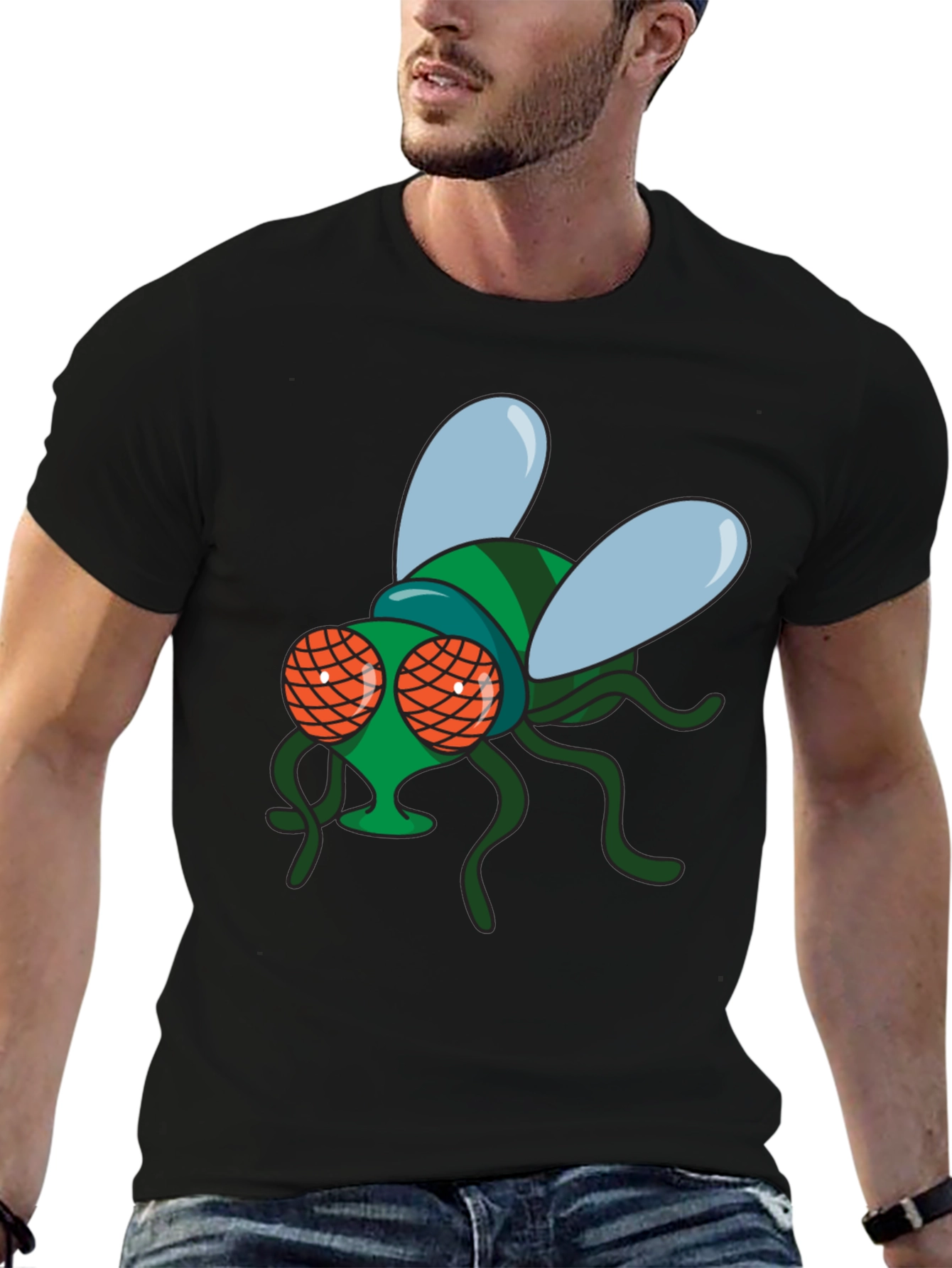 Black Fly Graphic Black T-Shirt view 6