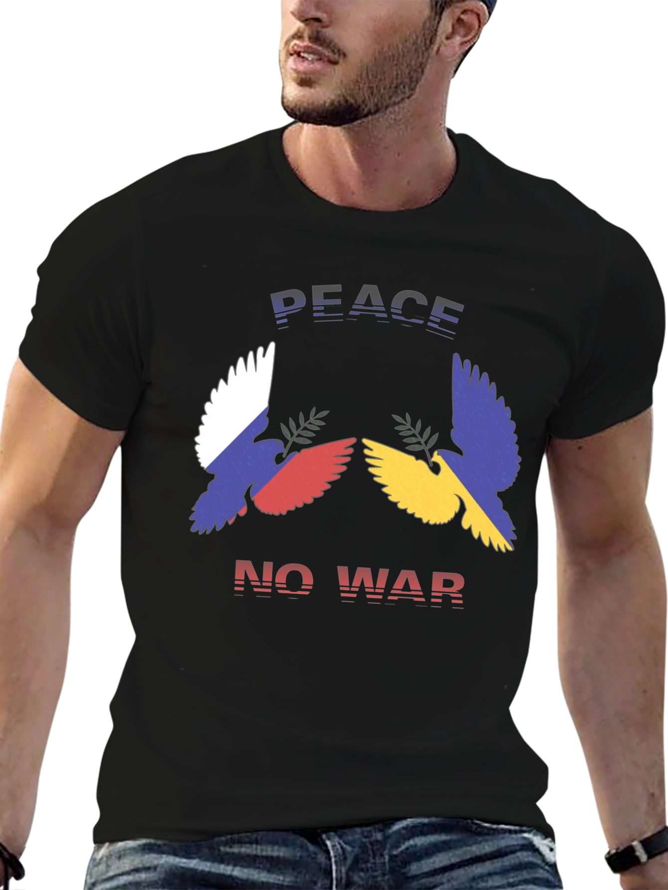 Black Peace No War Graphic T-Shirt view 6