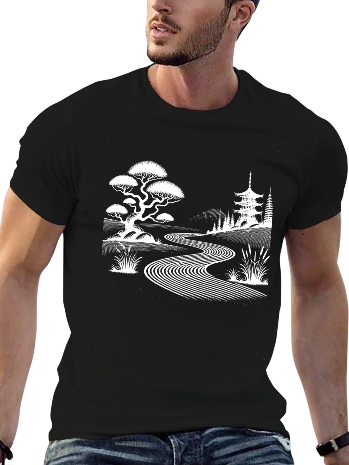 Black Zen Garden Graphic Tee view 6