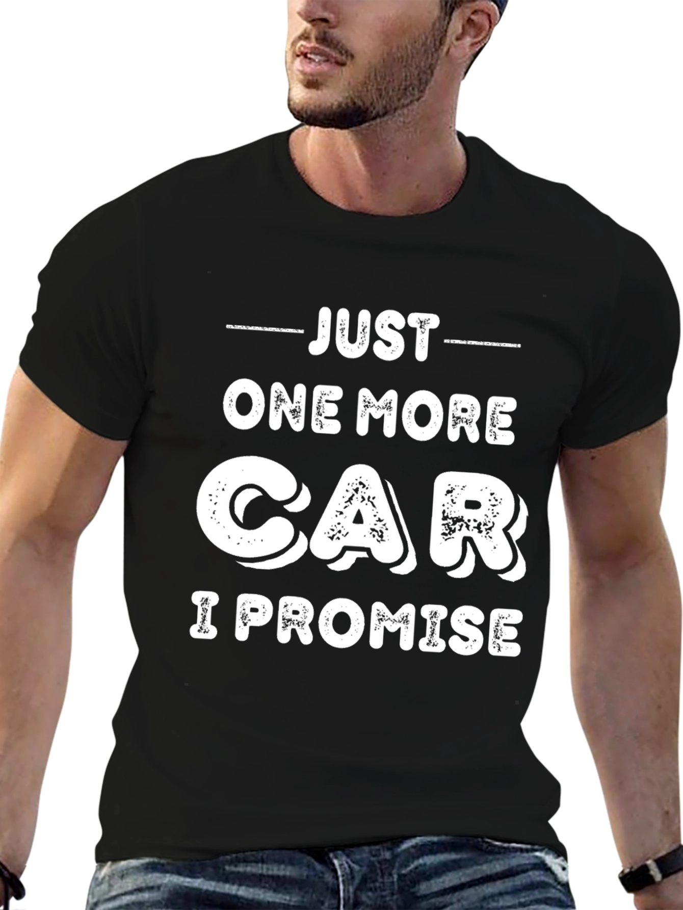 Black Just One More Car T-Shirt view 6