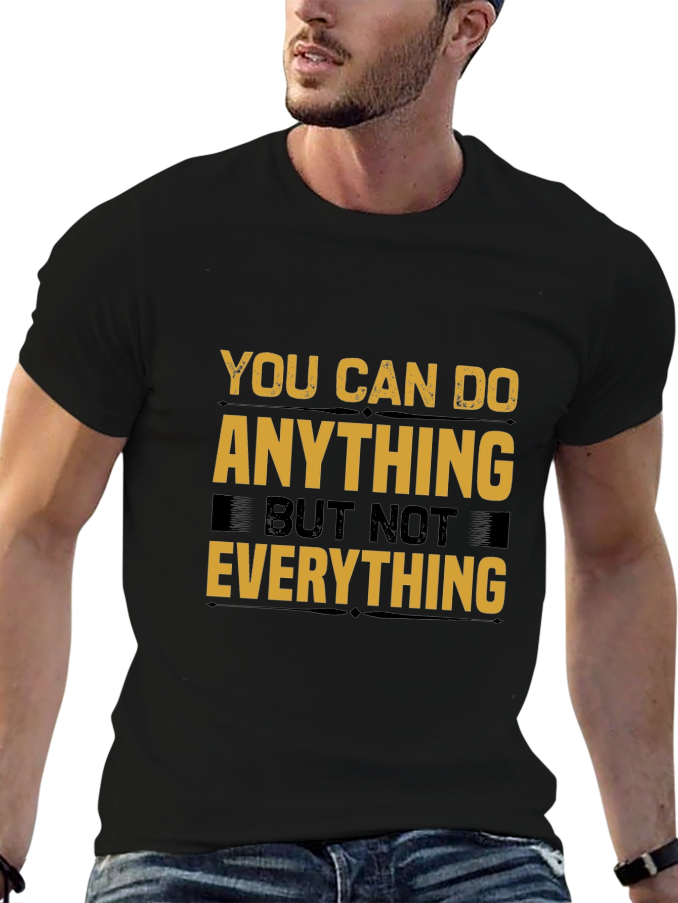 Black Motivational T-Shirt: You Can Do Anything Tee view 6