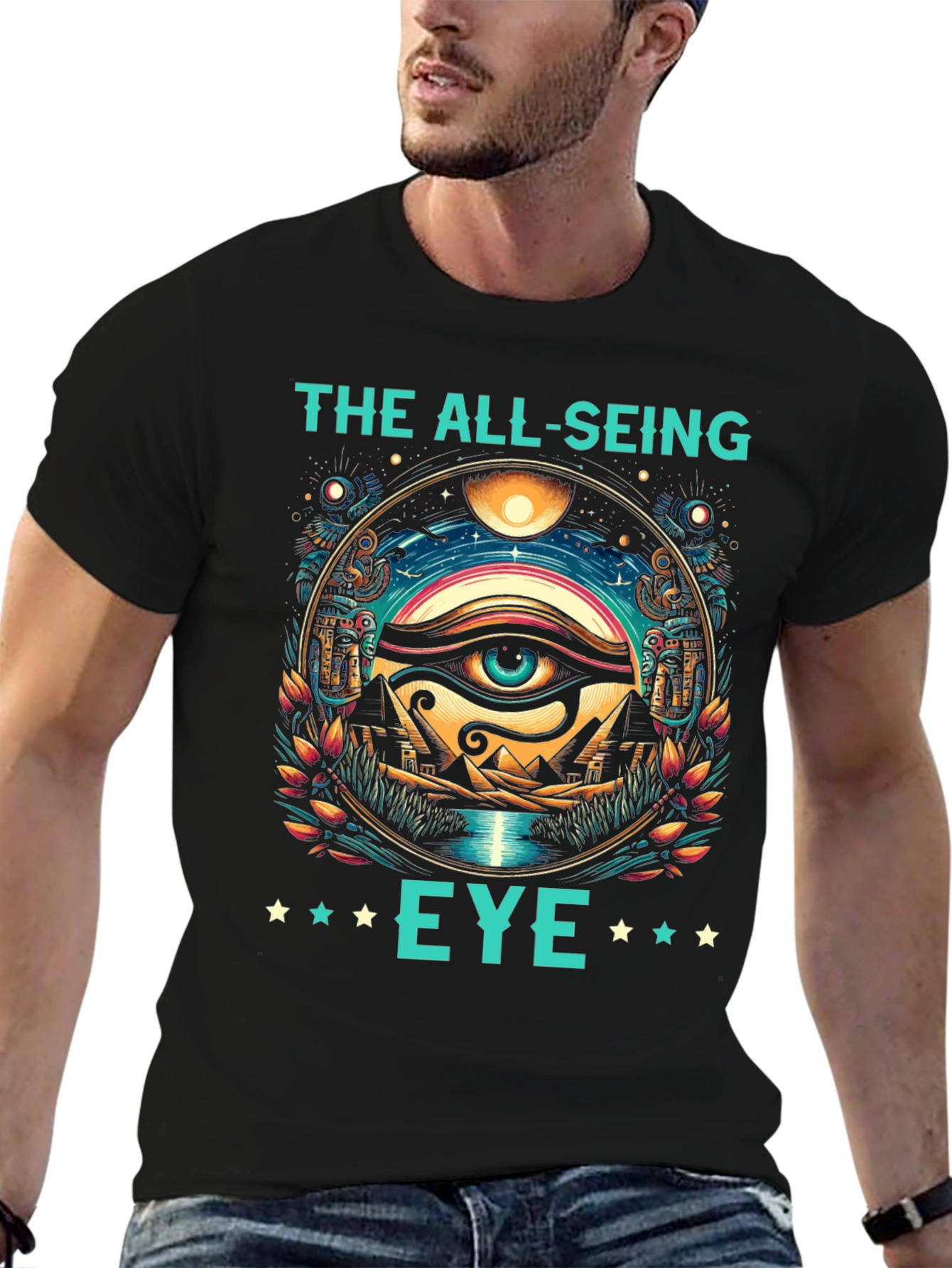 Black The All-Seeing Eye Graphic Tee view 6