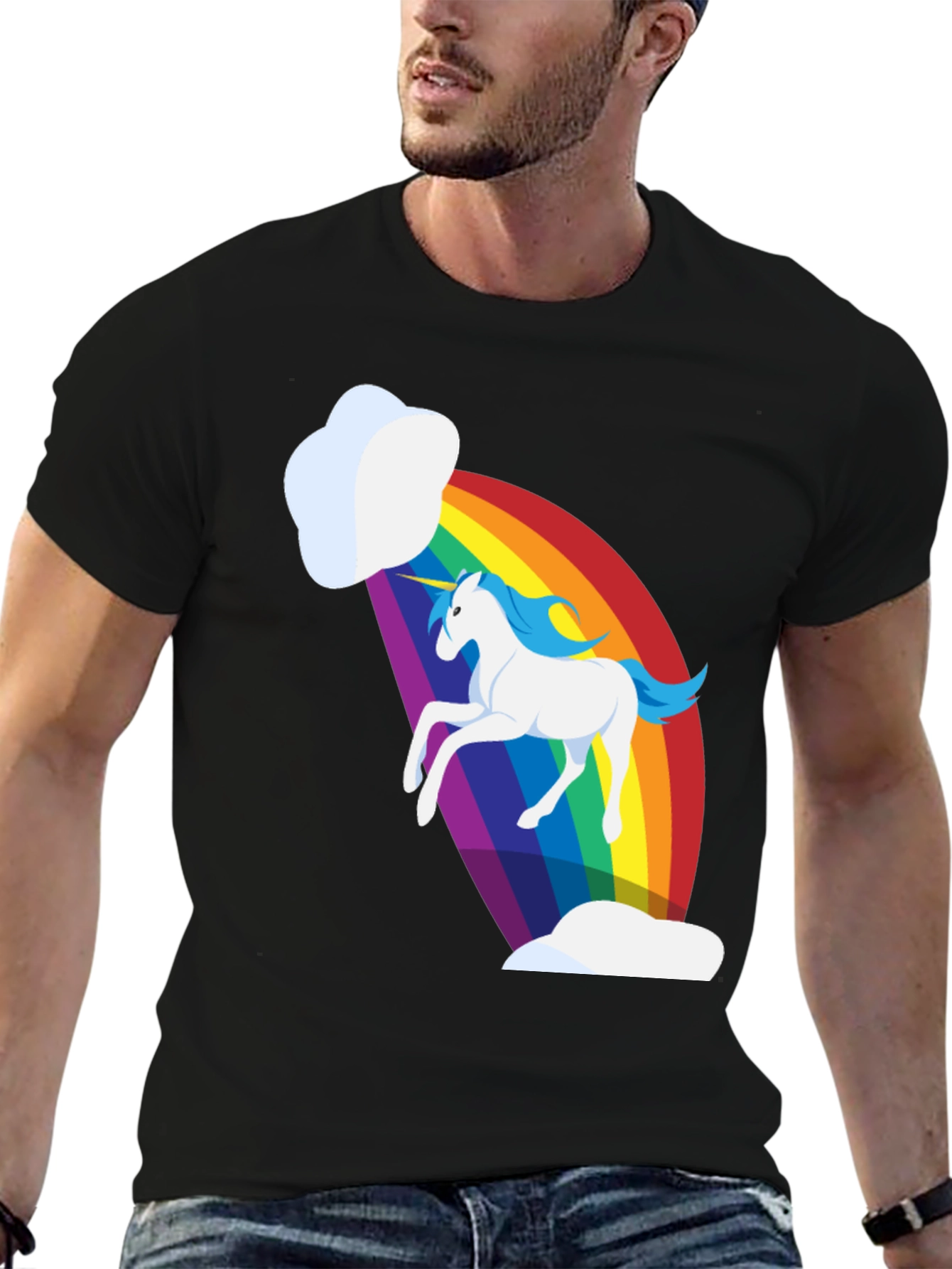 Black Unicorn Rainbow T-Shirt - Magical & Fun! view 6