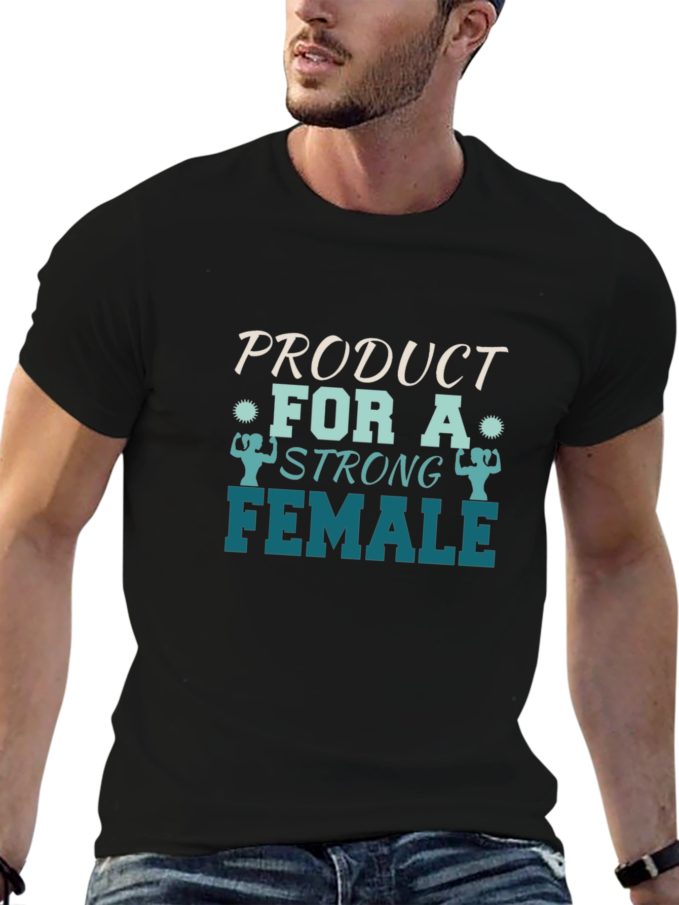 Strong Female Graphic Tee - Black Cotton - 6