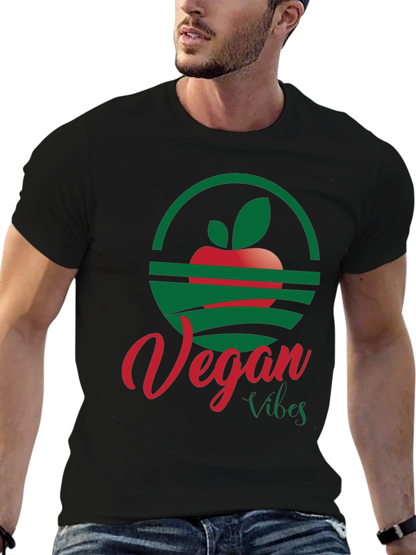 Black Vegan Vibes T-Shirt: Stylish & Conscious view 6