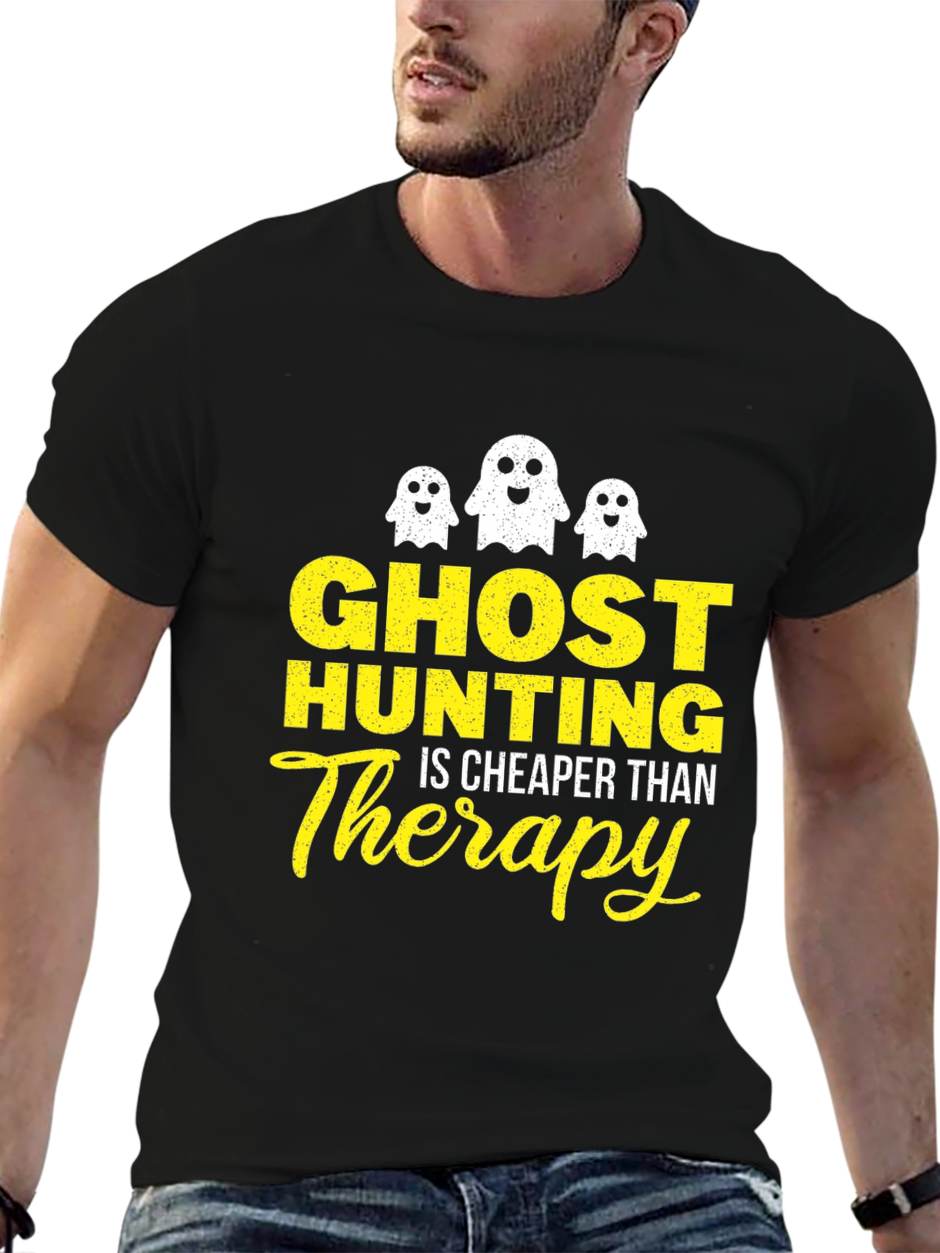 Black Ghost Hunting Therapy Tee view 6