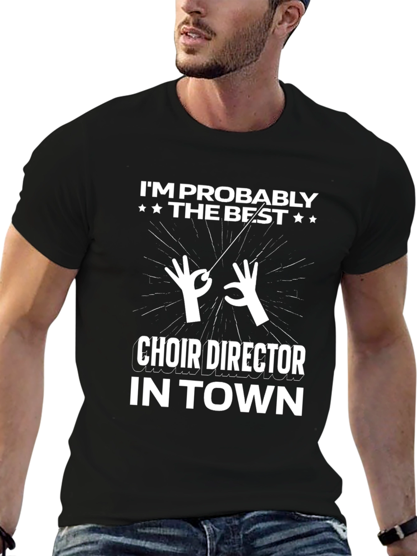Black Choir Director T-Shirt - Musician Conductor Tee view 6