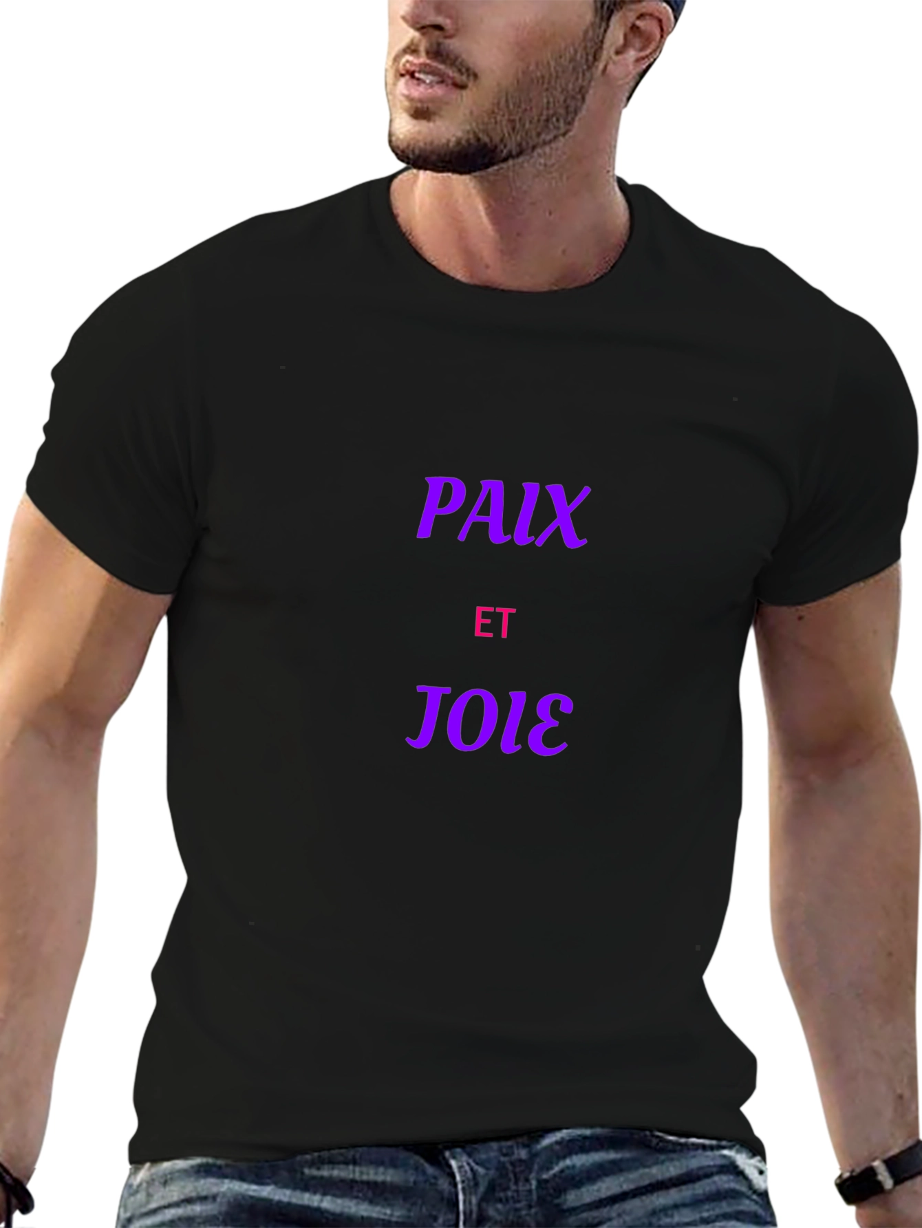 Black Paix Et Joie Graphic T-Shirt - Black view 6