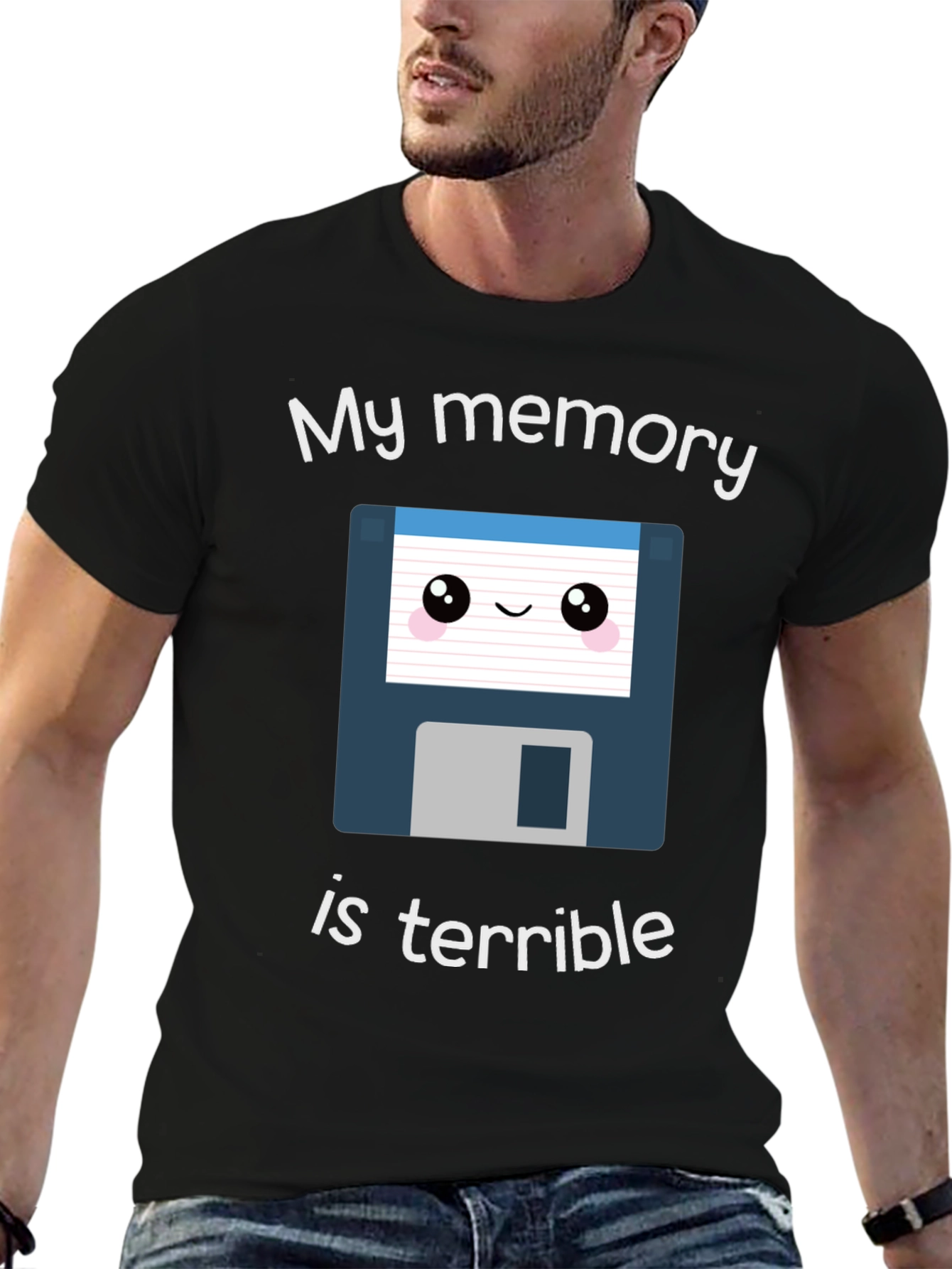 Black Funny 'My Memory is Terrible' T-Shirt view 6