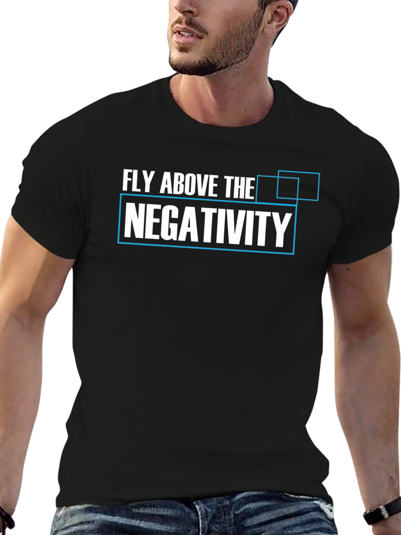 Black Fly Above Negativity T-Shirt view 6