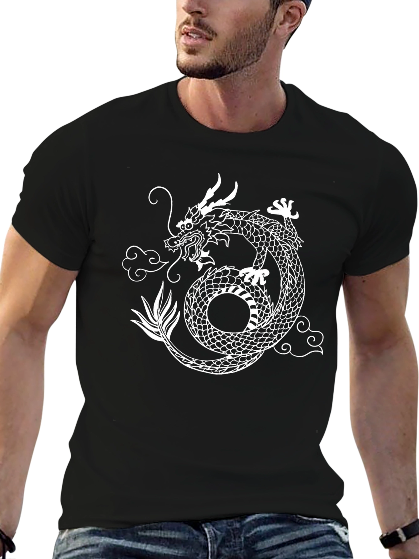 Black Dragon Graphic Tee - Men's Black T-Shirt view 6