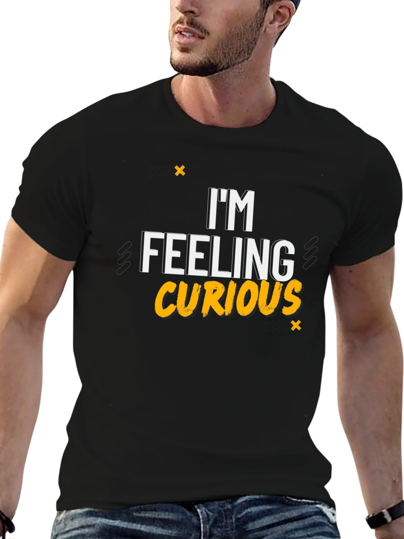 Black I'm Feeling Curious Graphic T-Shirt view 6