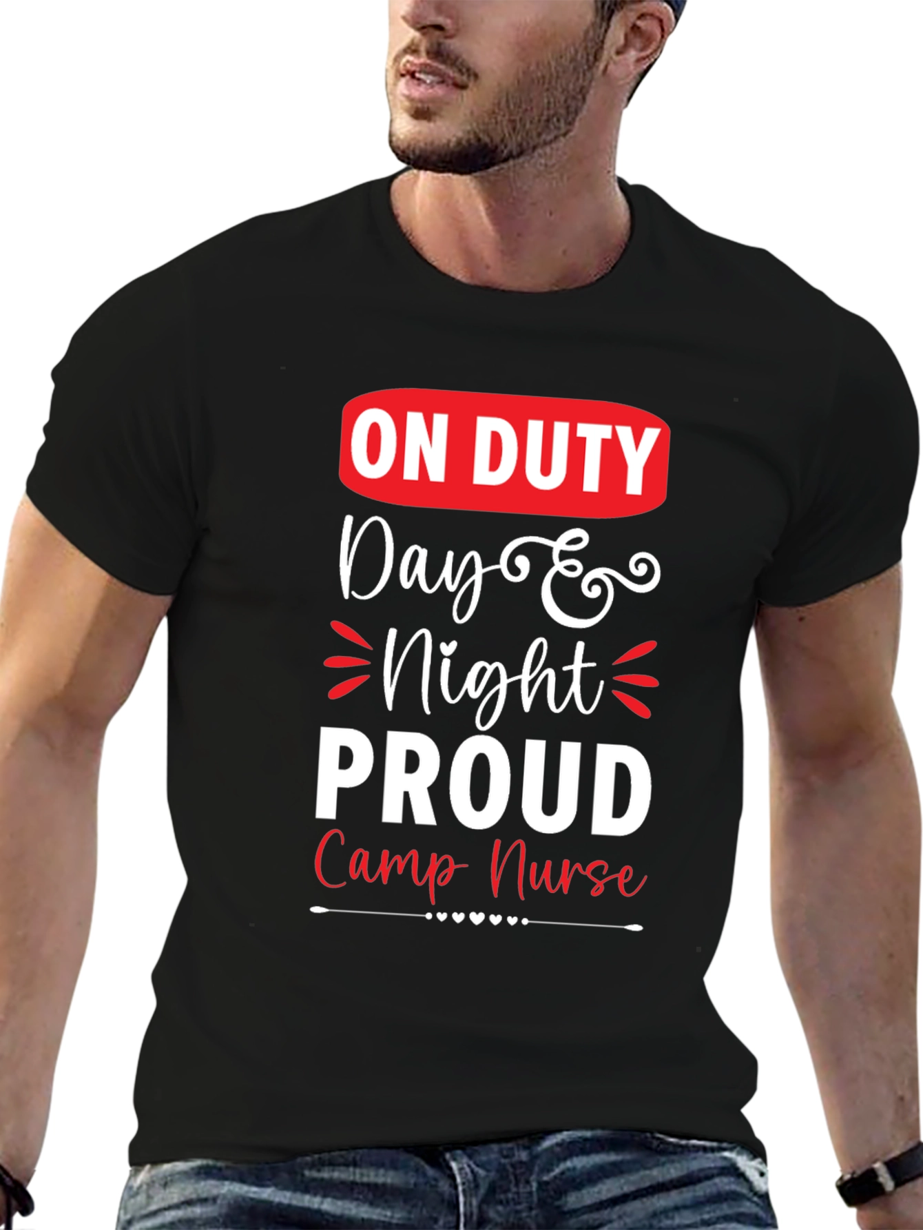 Black On Duty Camp Nurse Graphic T-Shirt view 6