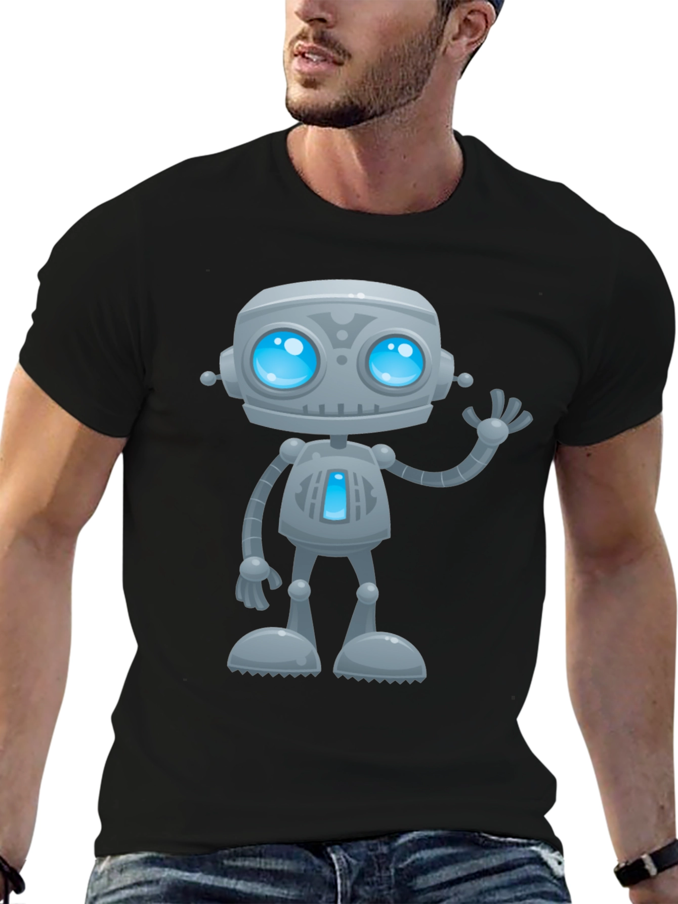 Black Robot Graphic T-Shirt view 6