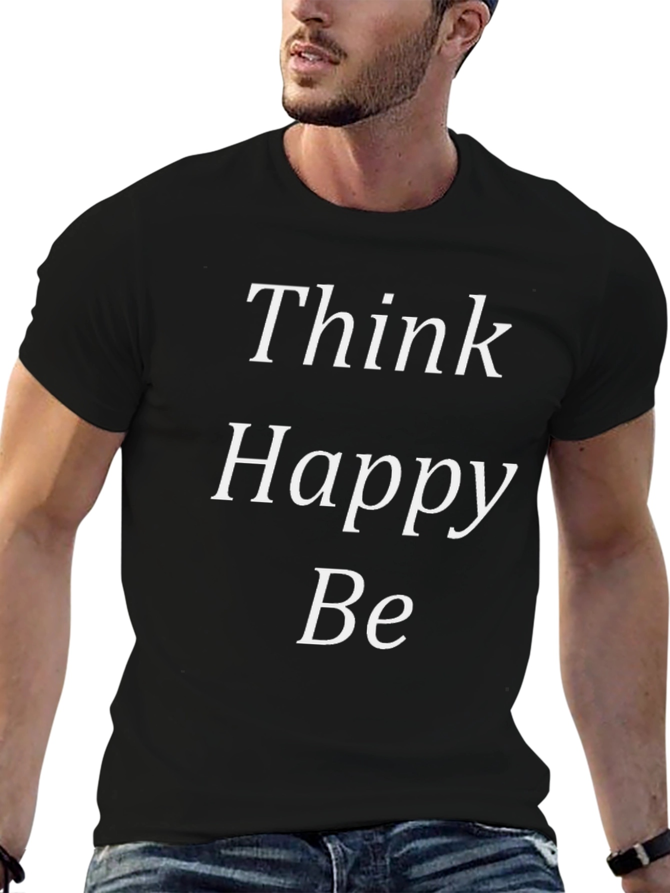 Black Think Happy Be Black Graphic Tee view 6