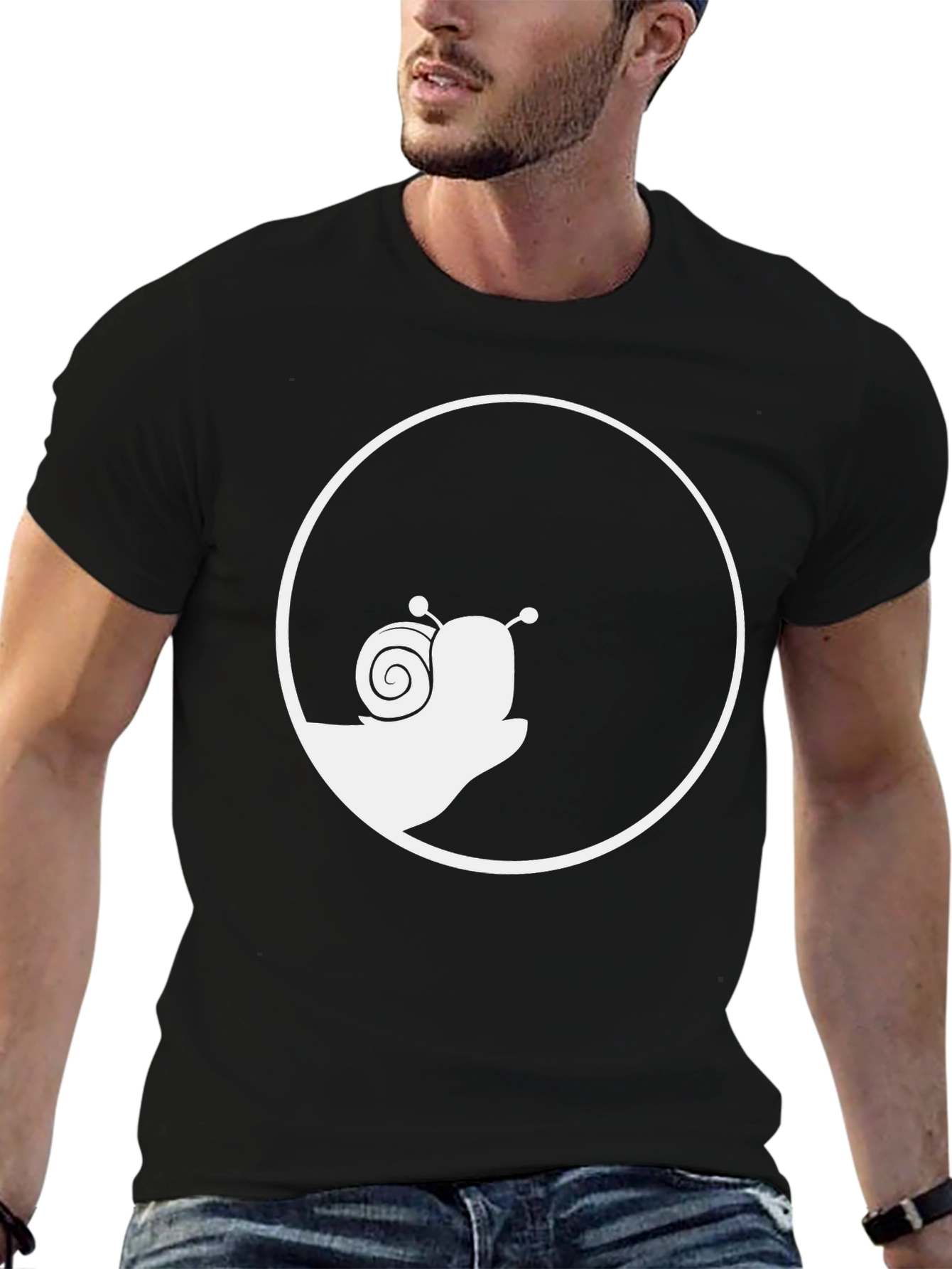 Black Snail Circle Graphic Tee - Black view 6