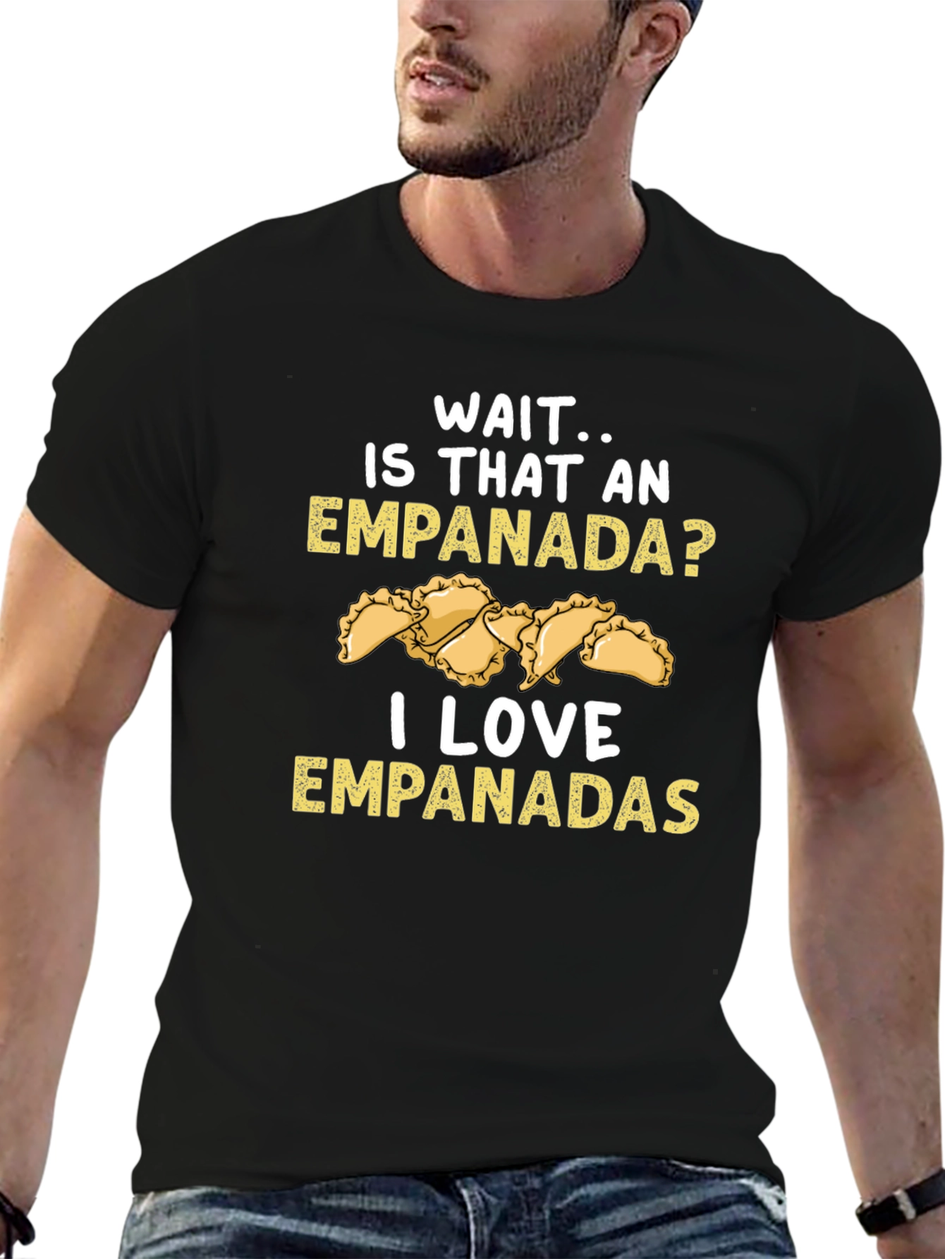 Black Empanada Lover T-Shirt - Funny Foodie Gift view 6
