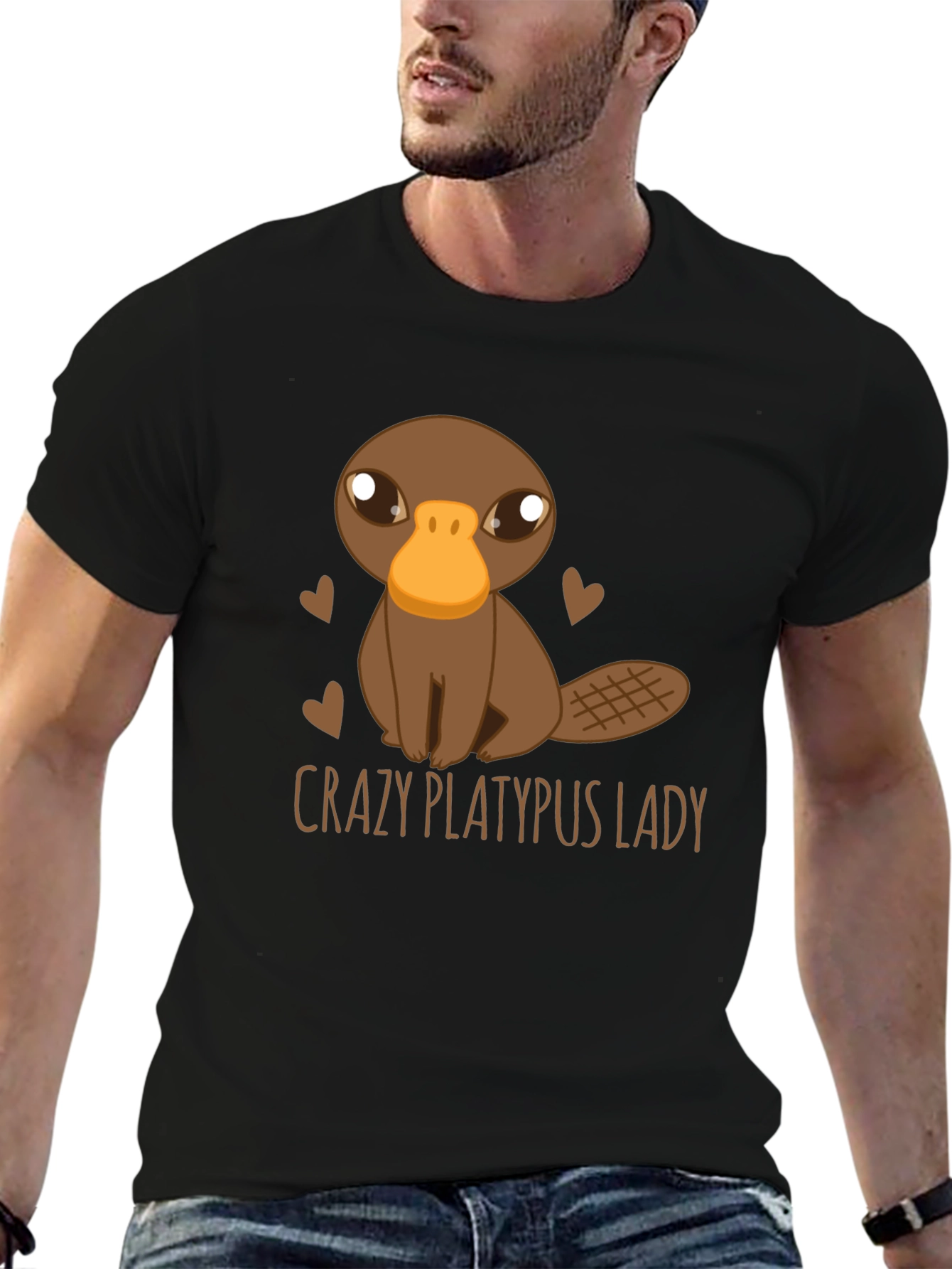 Black Crazy Platypus Lady Graphic Tee view 6