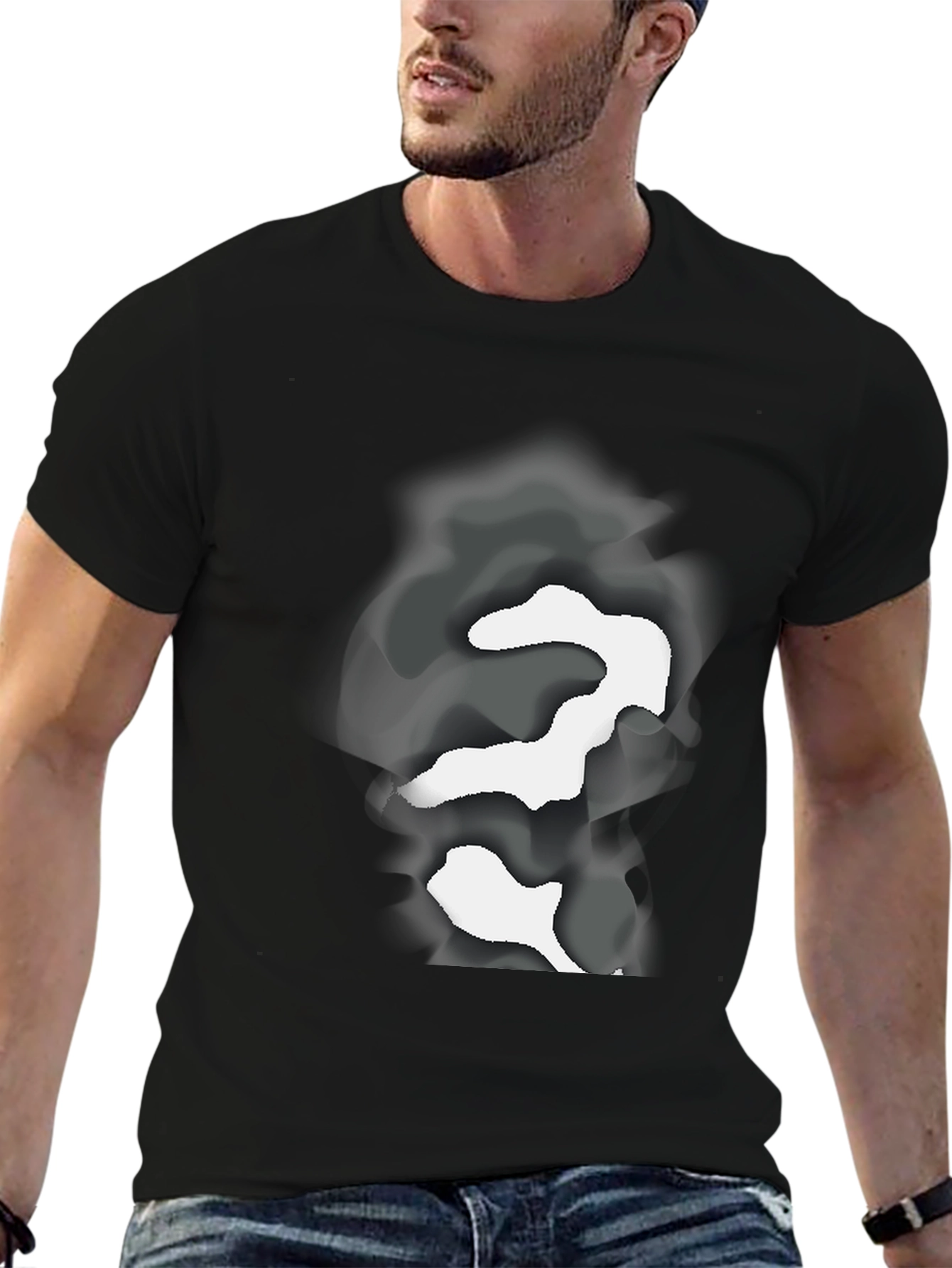 Black Abstract Camo Graphic Black T-Shirt view 6