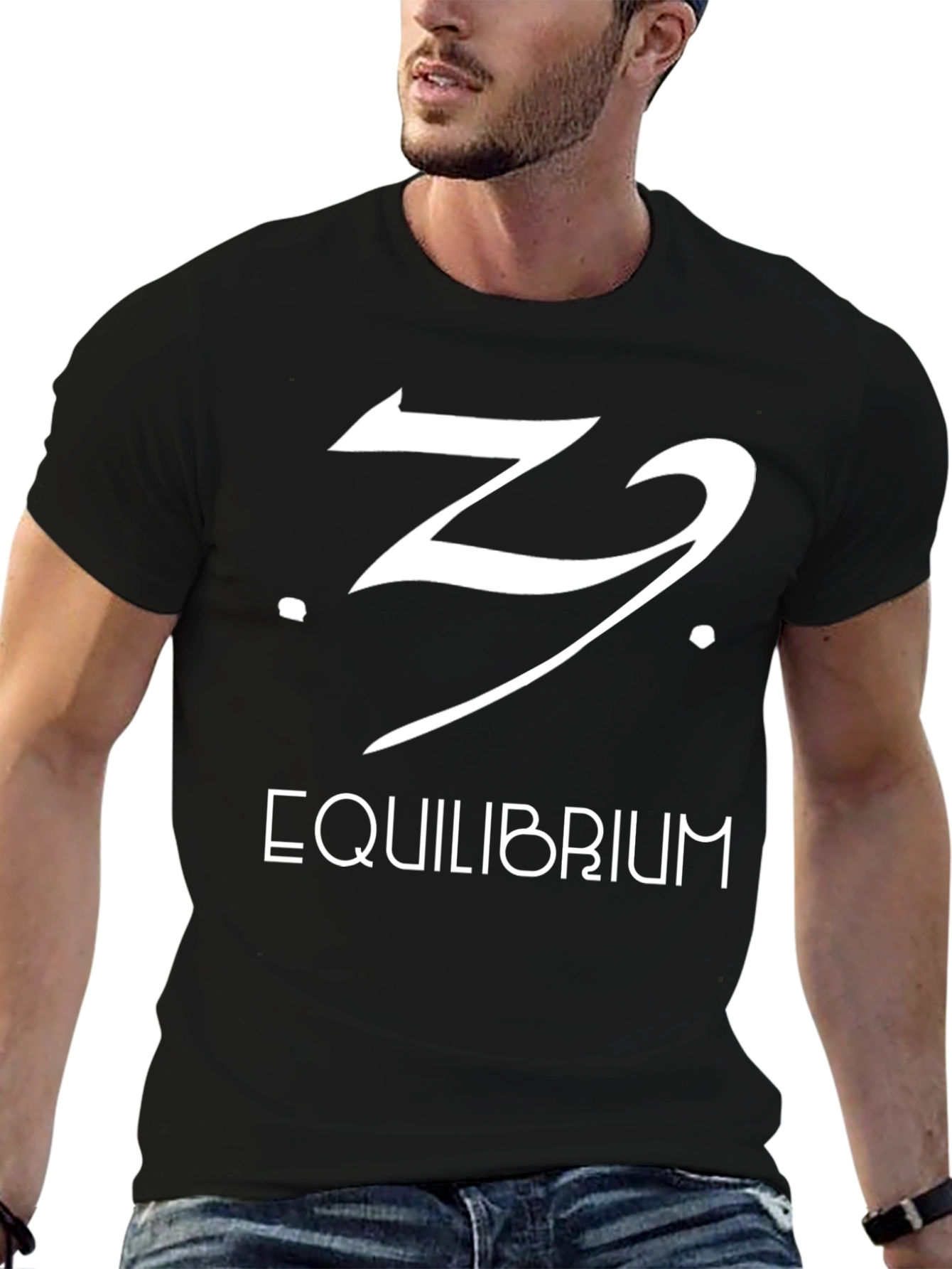 Black Equilibrium Black T-Shirt - Graphic Tee view 6