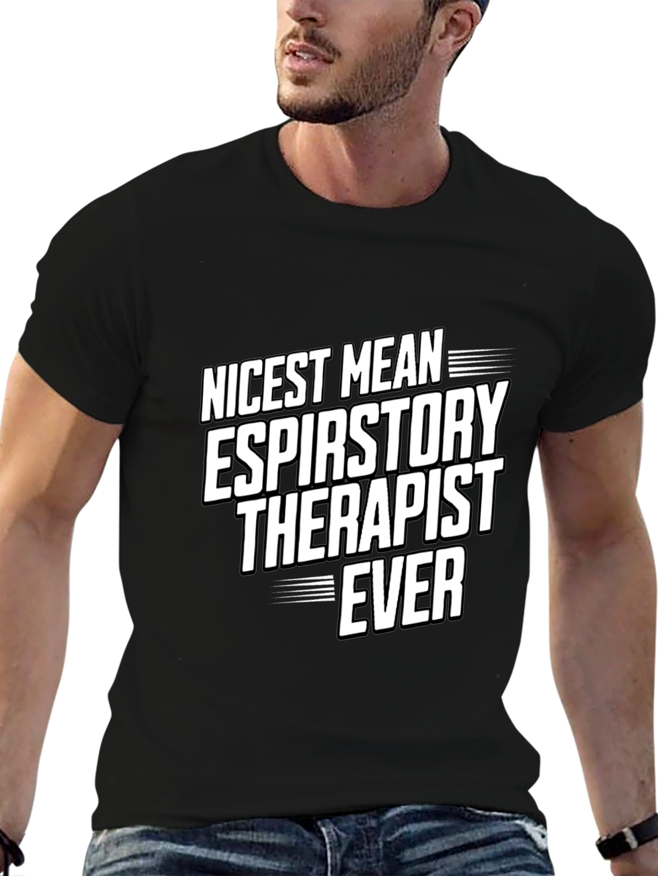 Black Nicest Respiratory Therapist Ever T-Shirt view 6
