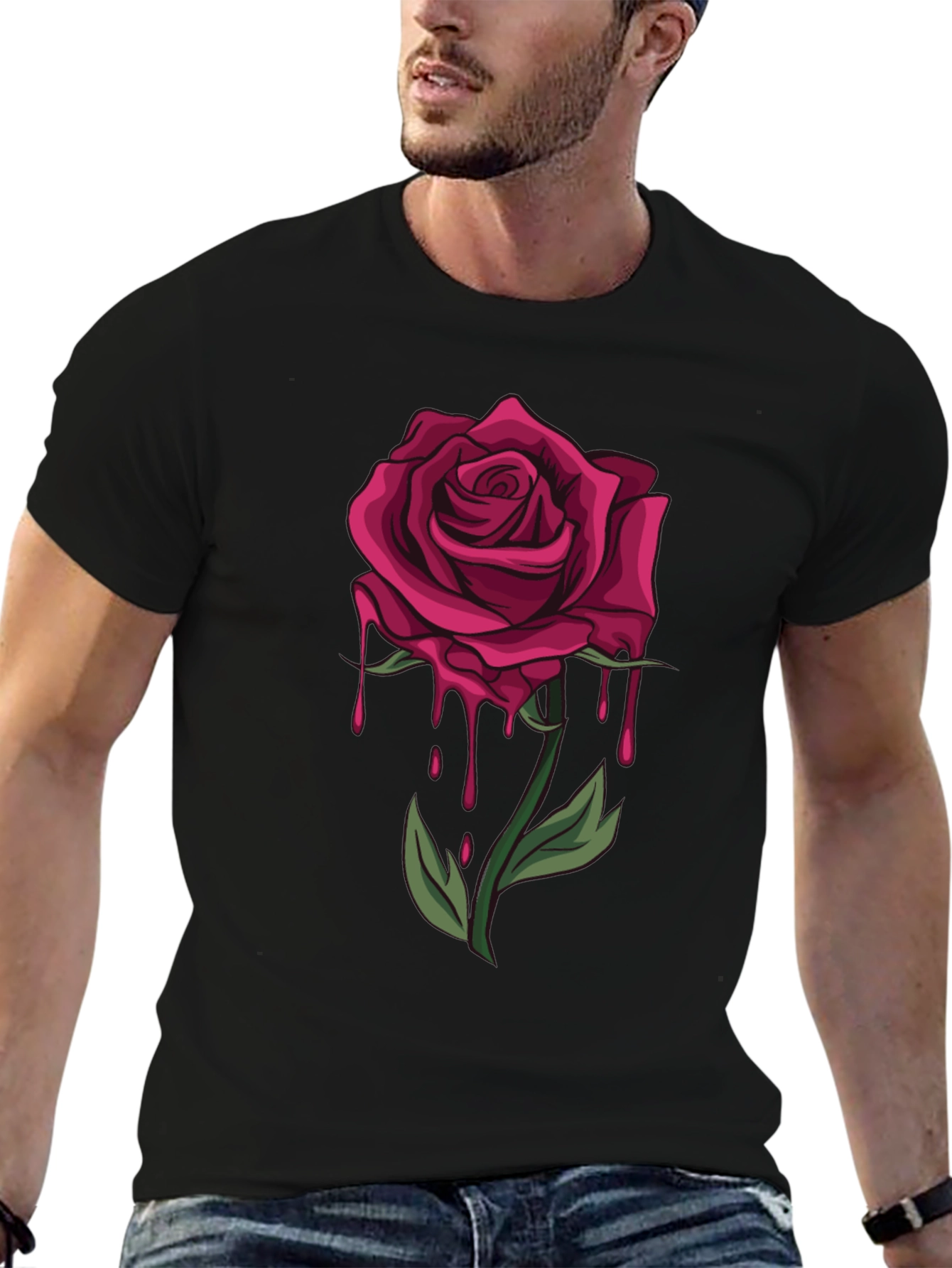 Dripping Rose Graphic T-Shirt - Bold & Stylish - 6